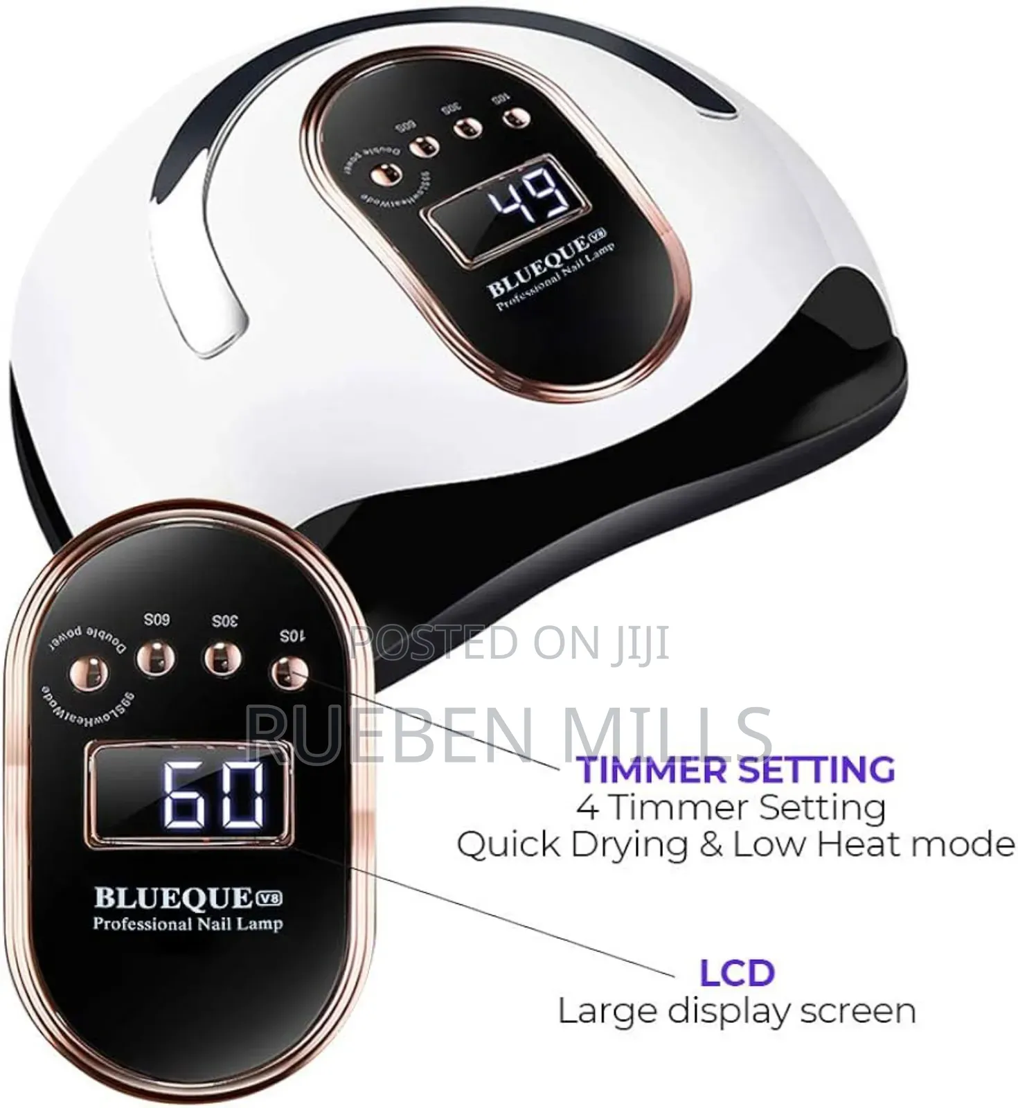 168W Blueque V8 Gel Polish Nail Dryer Lamp 2 in 1 UV Led