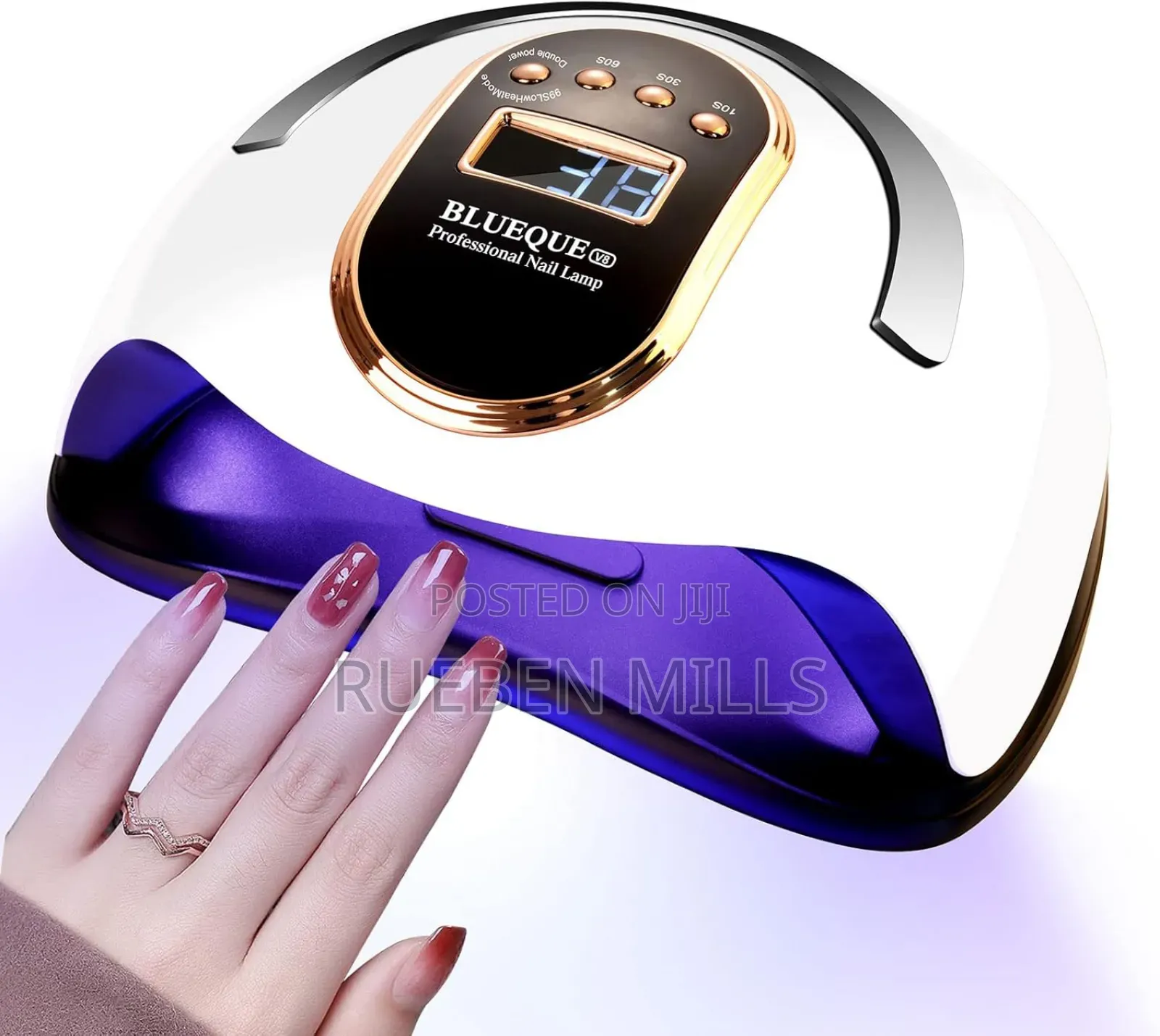 Hands in Lights on Automatic Sensor Professional Nail Dryer