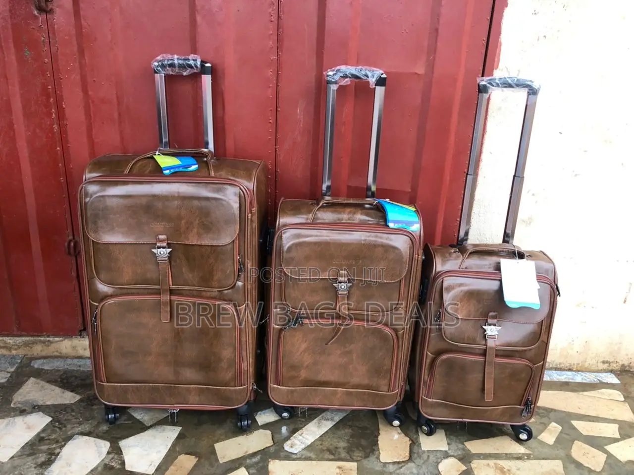 Original Compass Pure Leather 3set Traveling Bag