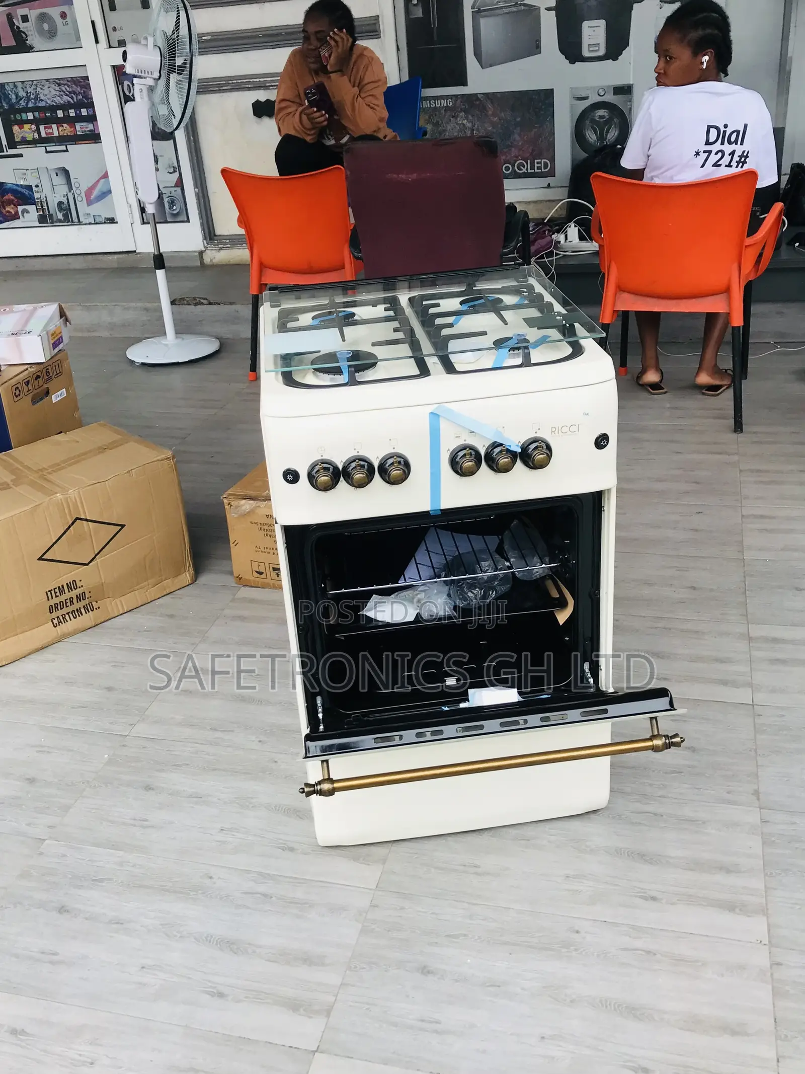 Unique Ricci 4 Gas 50by50 Oven/Grill (White) 
