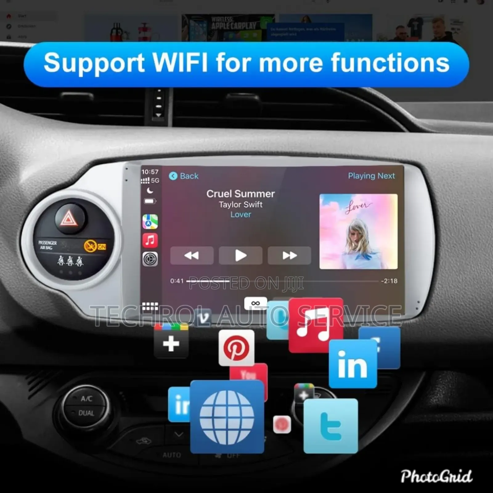 2012 Toyota Vitz Andriod Auto and Carplay System Radio