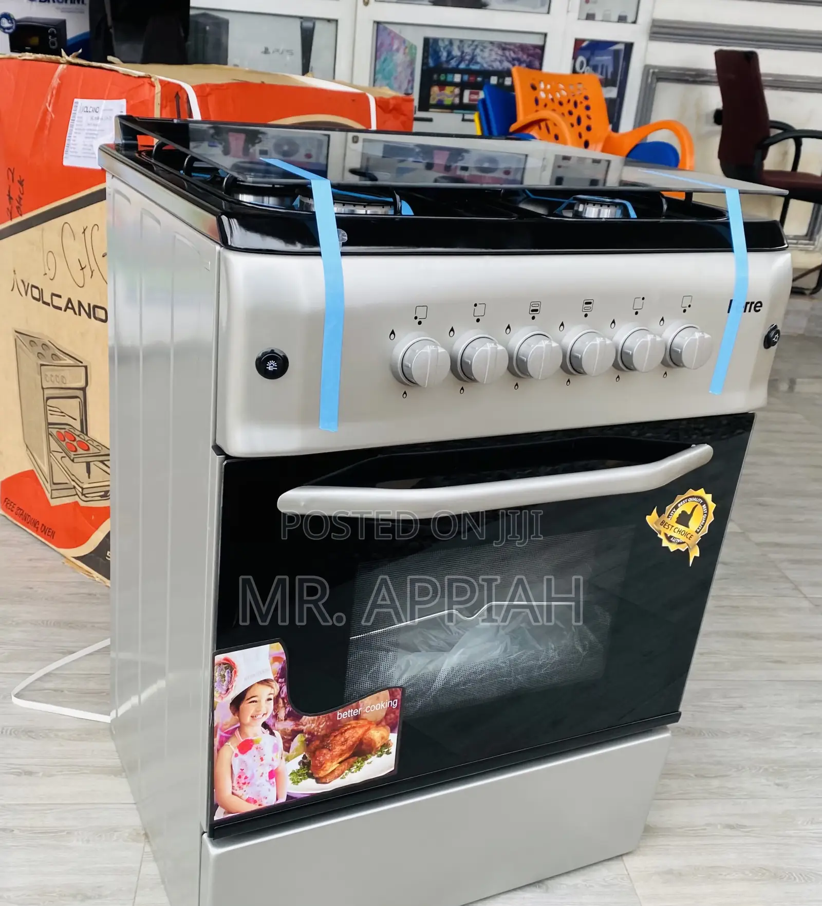 Quality Ferre 60x60 Oven and Grill 4 Burner + Inbuilt Light