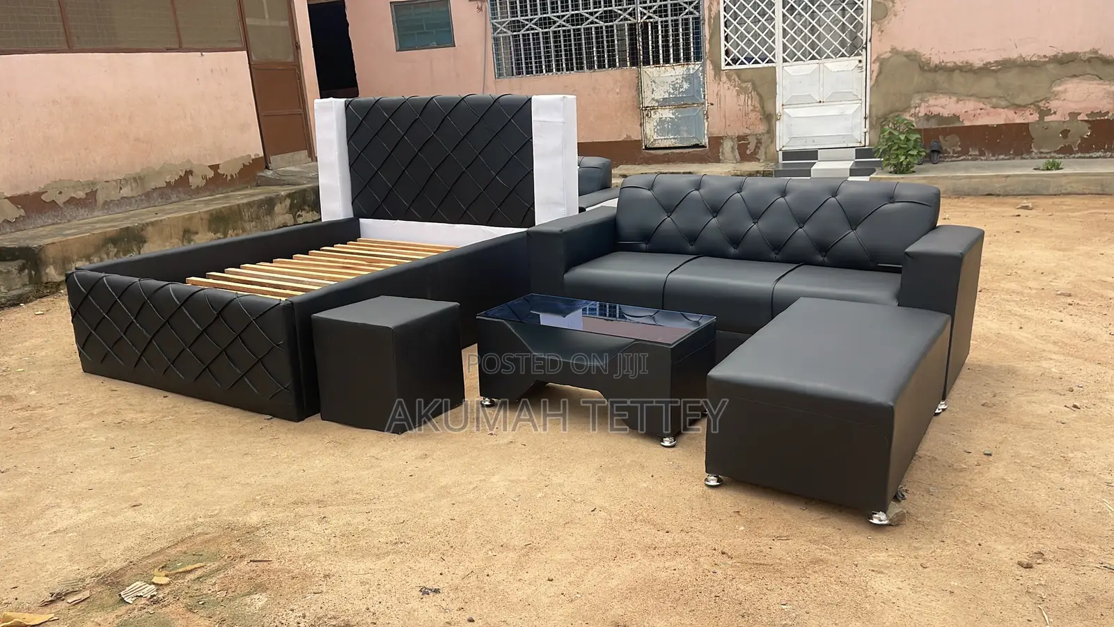 Queen Size Bed Frame With 3in One Set