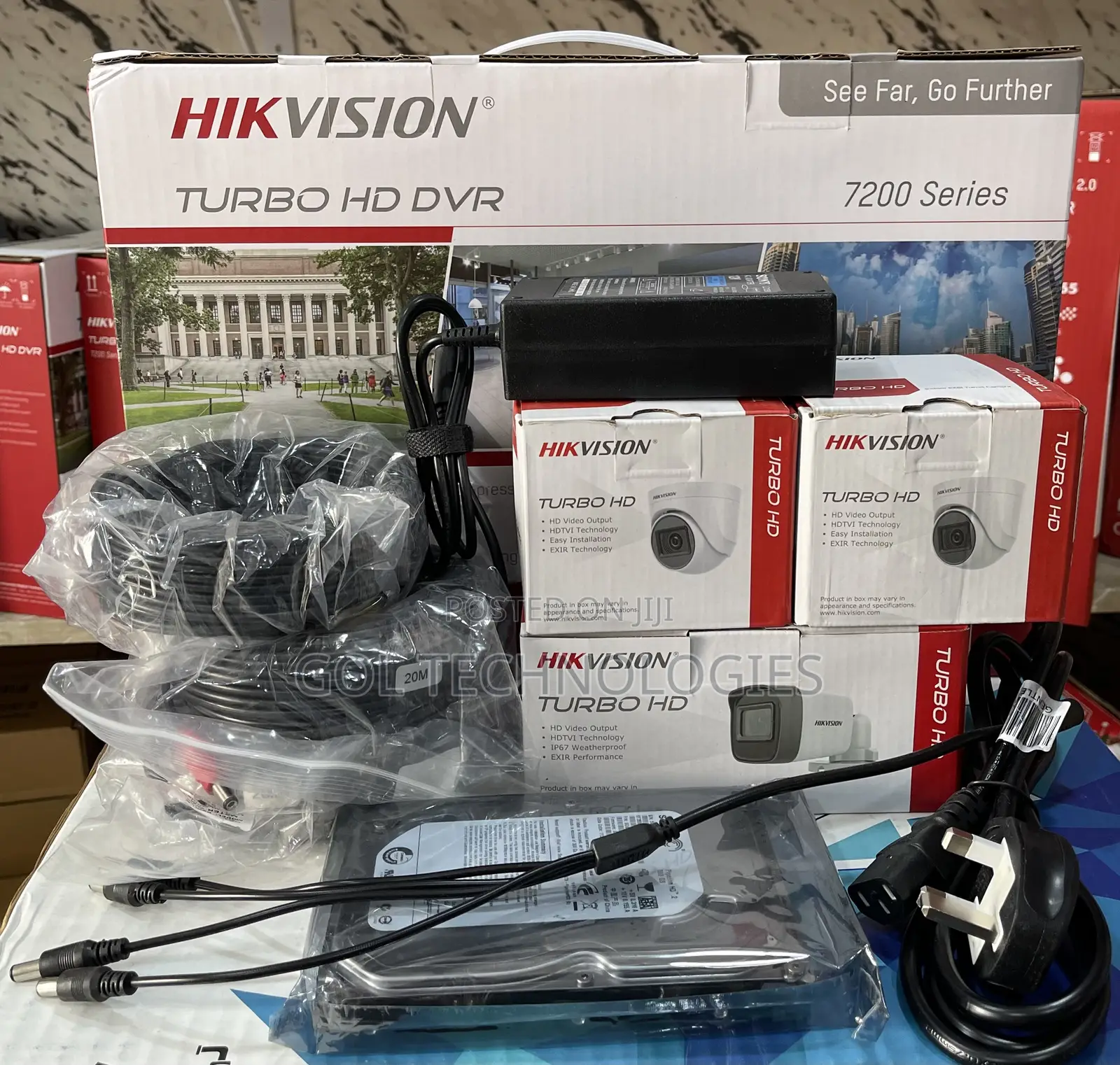 Hikvision 3ch Kit CCTV Surveillance Camera With 500gh HDD 2m