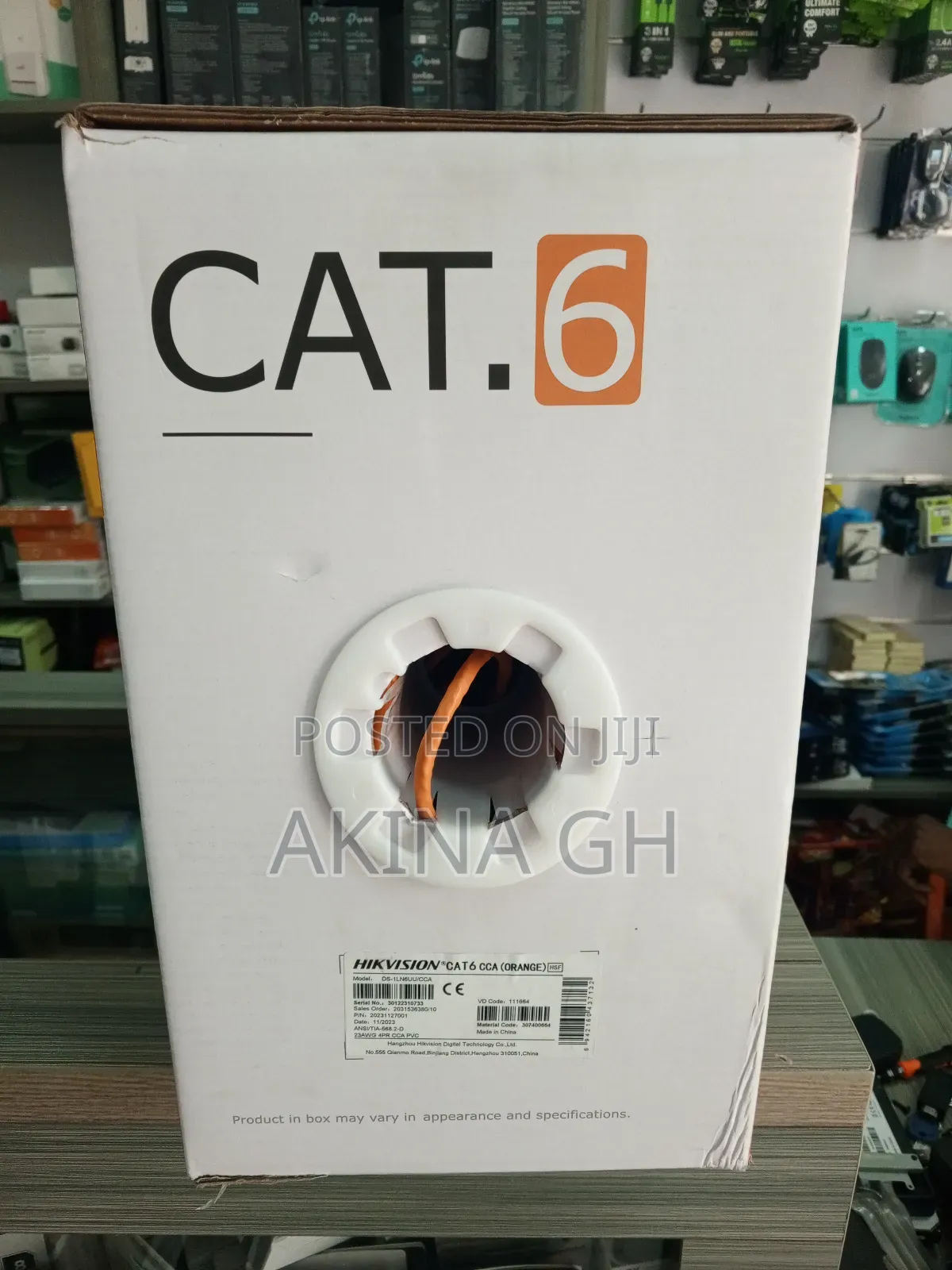 Hikvision Cat 6 Cable Orange Color DS-1LB6UU