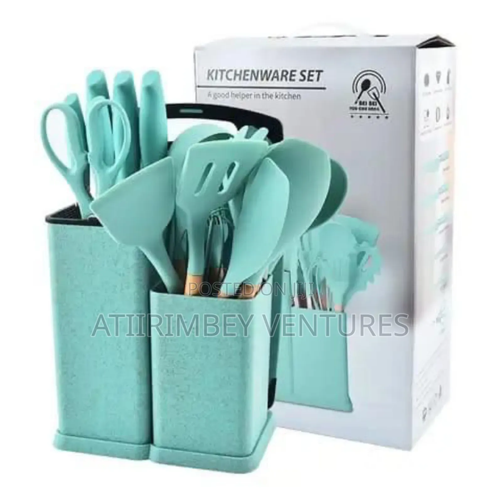 Silicone Laddle With Knife and Chopping Board Set