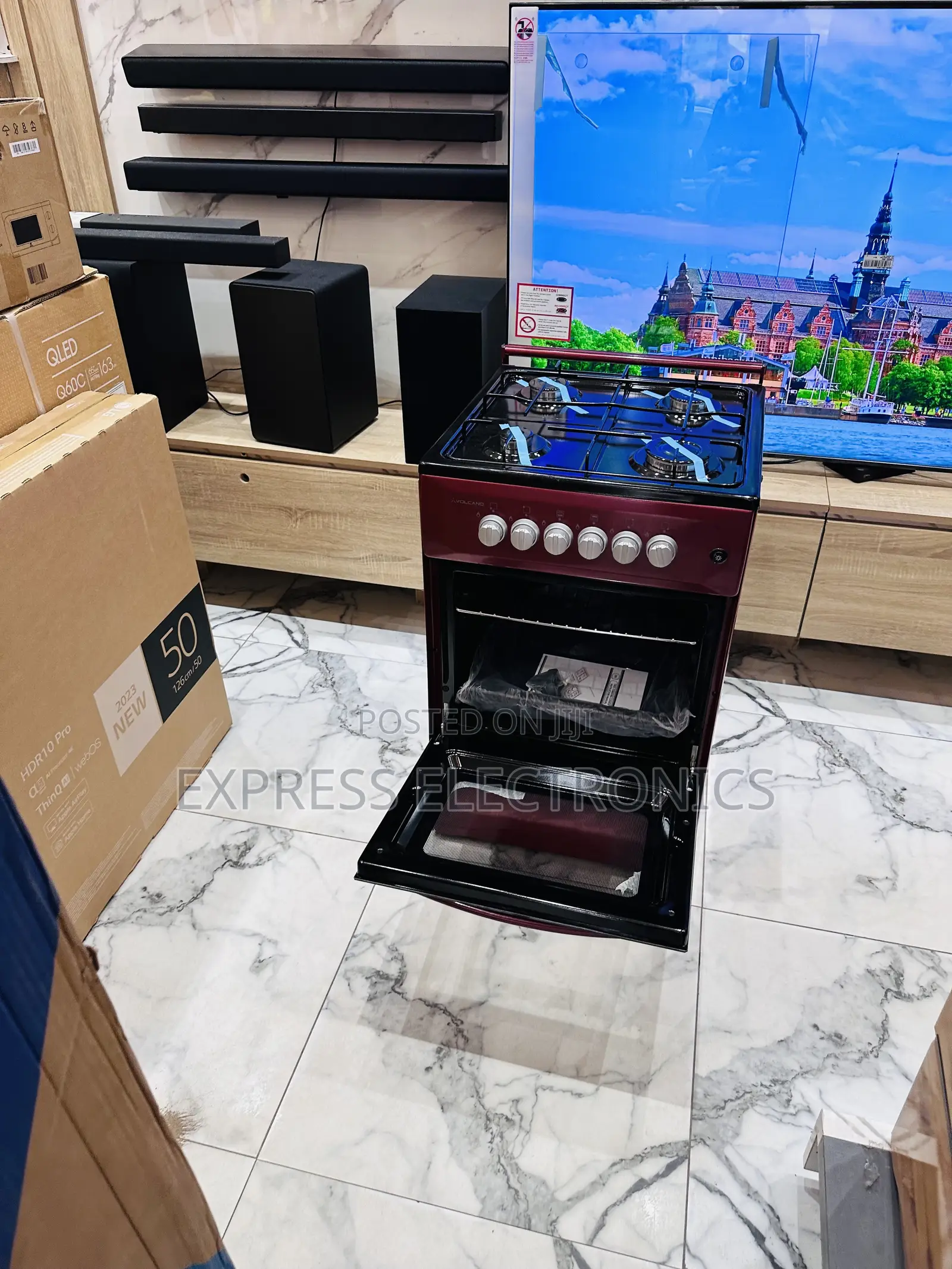 Dynamic Range Red Volcano Gas Cooker Oven 4burner 50/50