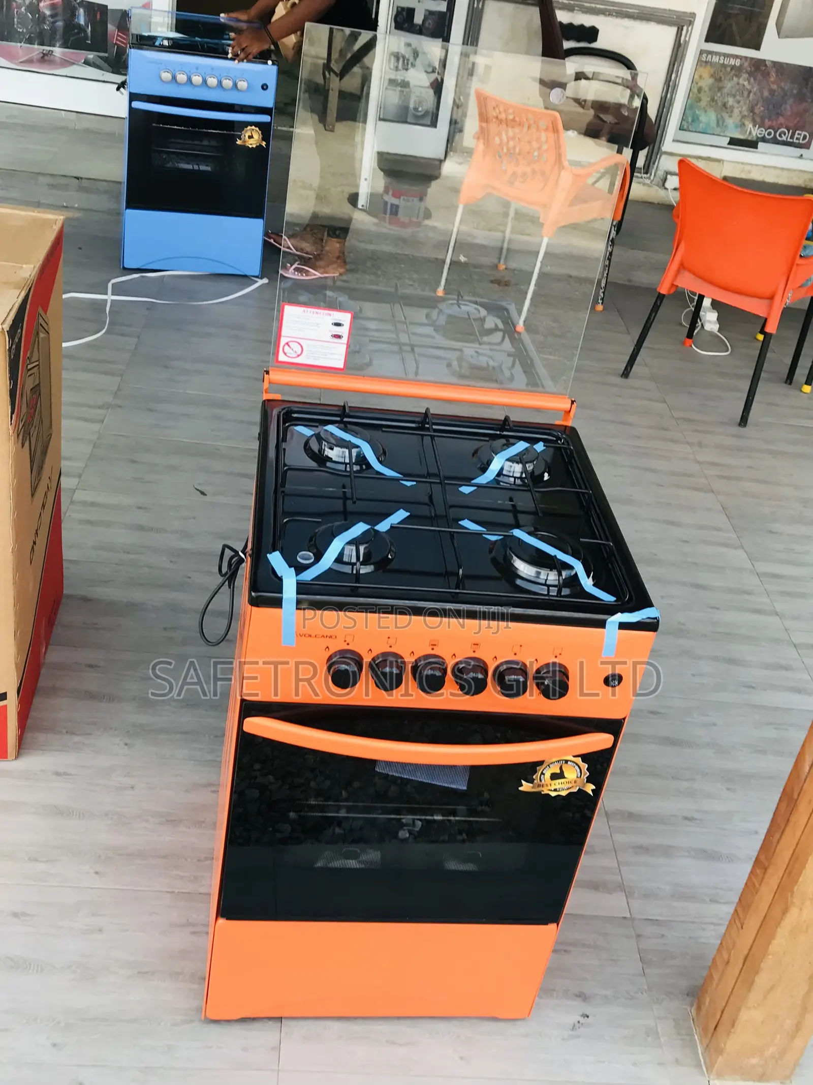 Unique Best (Orange) 4 Gas Oven-Grill 50by50 Volcano 