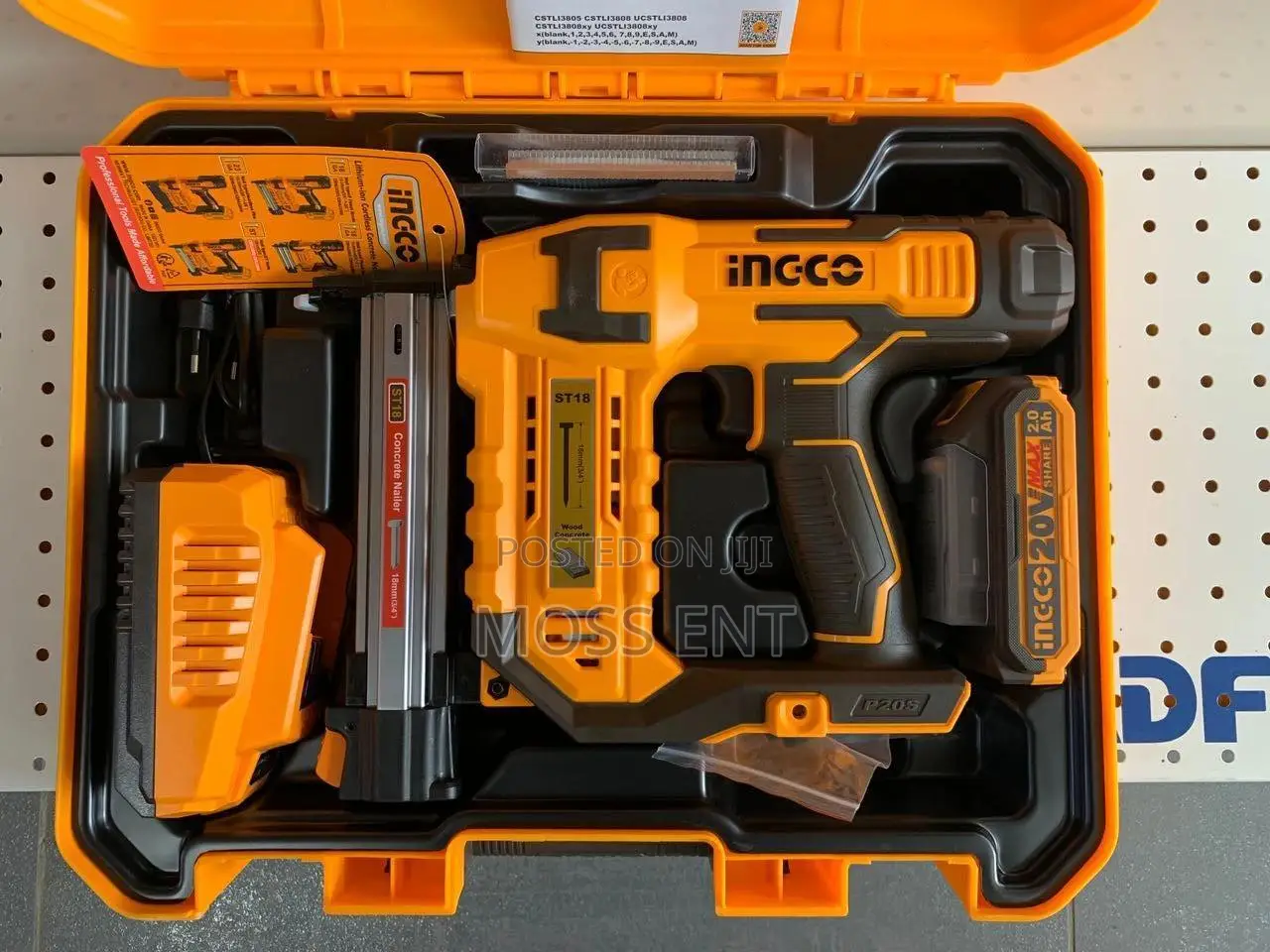 Ingco Cordless Brad Nailer Kit 20v + All Accs - Cbnli3508
