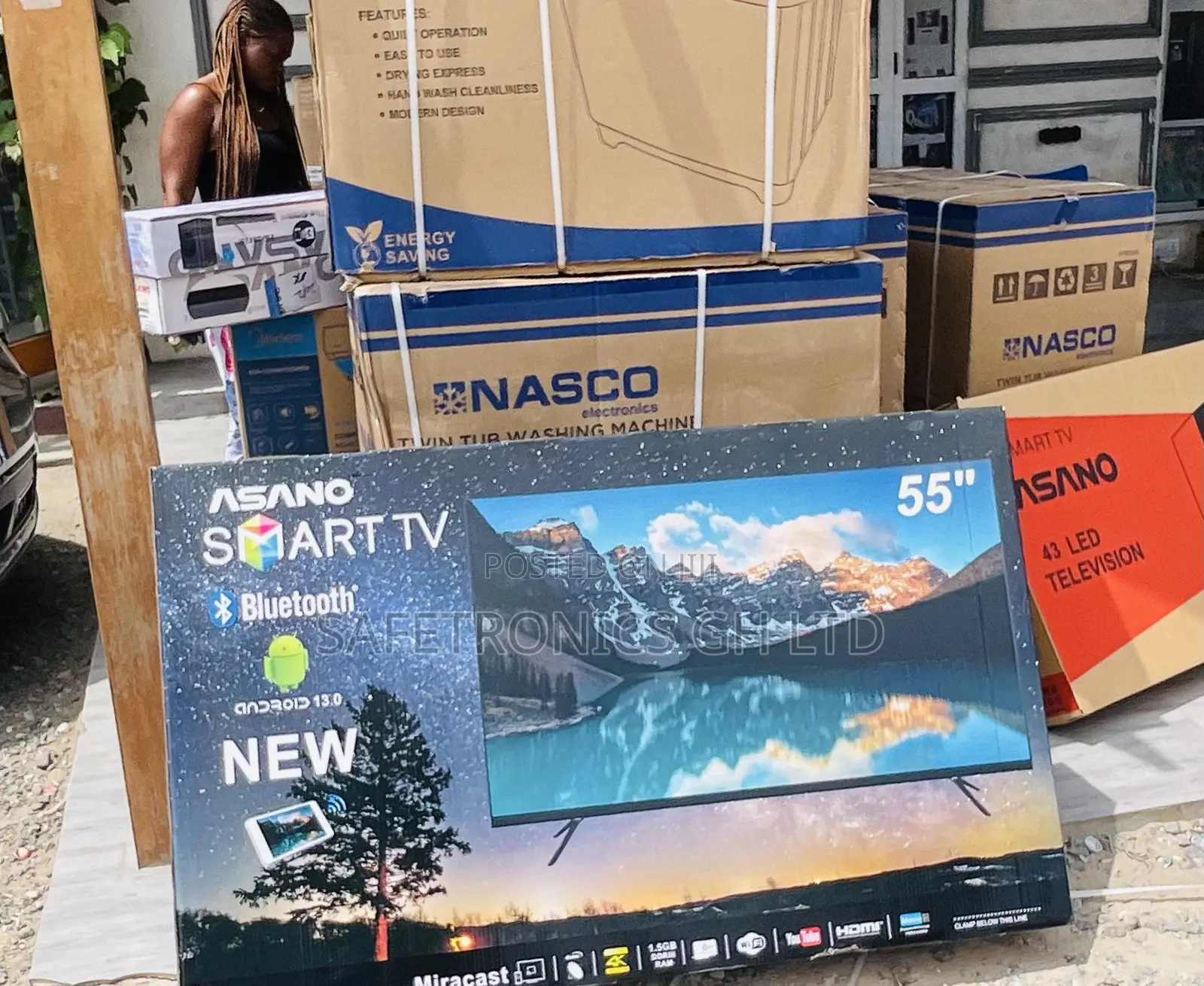New Authentic 55 Inch Smart Led Asano (Black) Tv