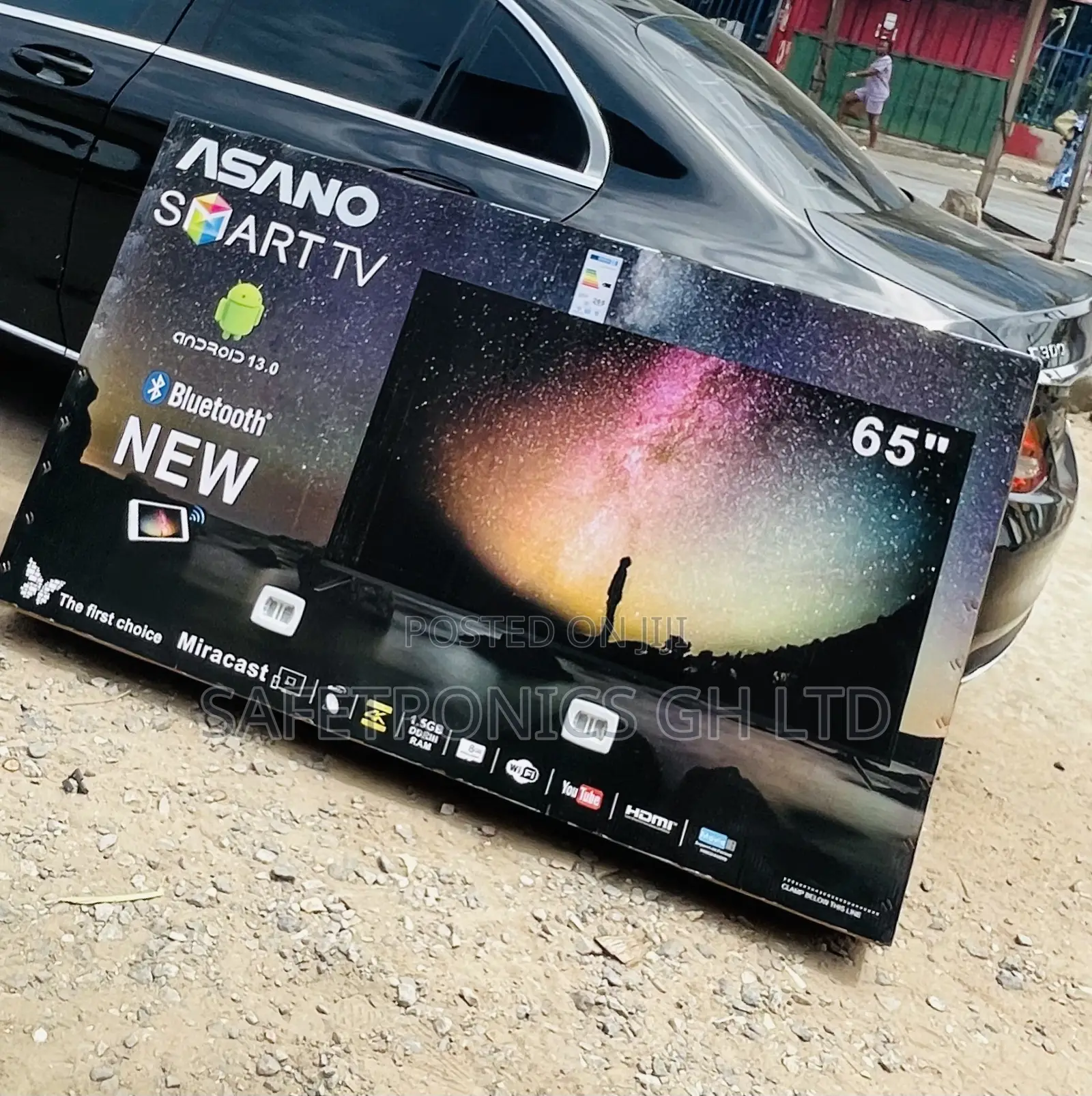 Brand New (Black) 65 Inch Smart Led Asano UHD Tv 