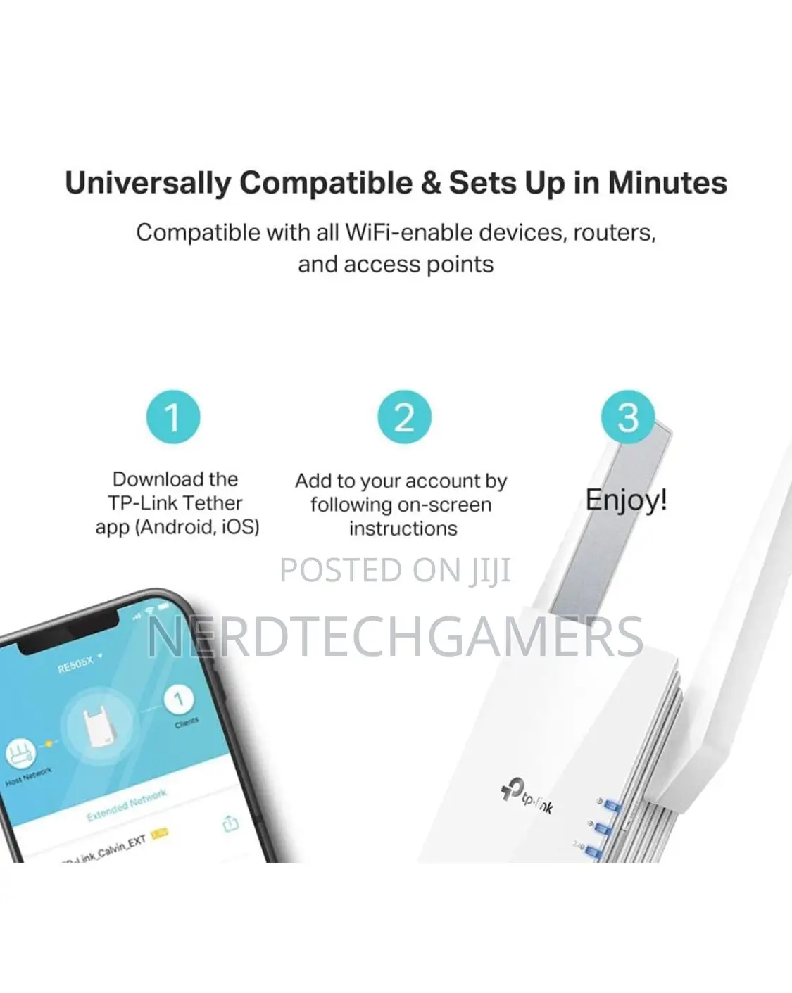 Tp-Link Ax1800 Wifi 6 Extender(Re605x)-Internet Booster.