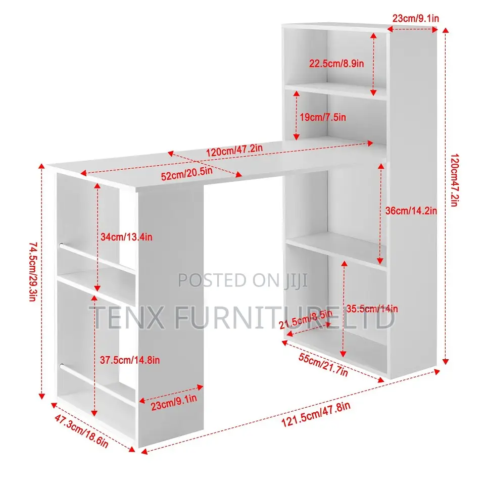 Computer Desk (Storage Shelf )White