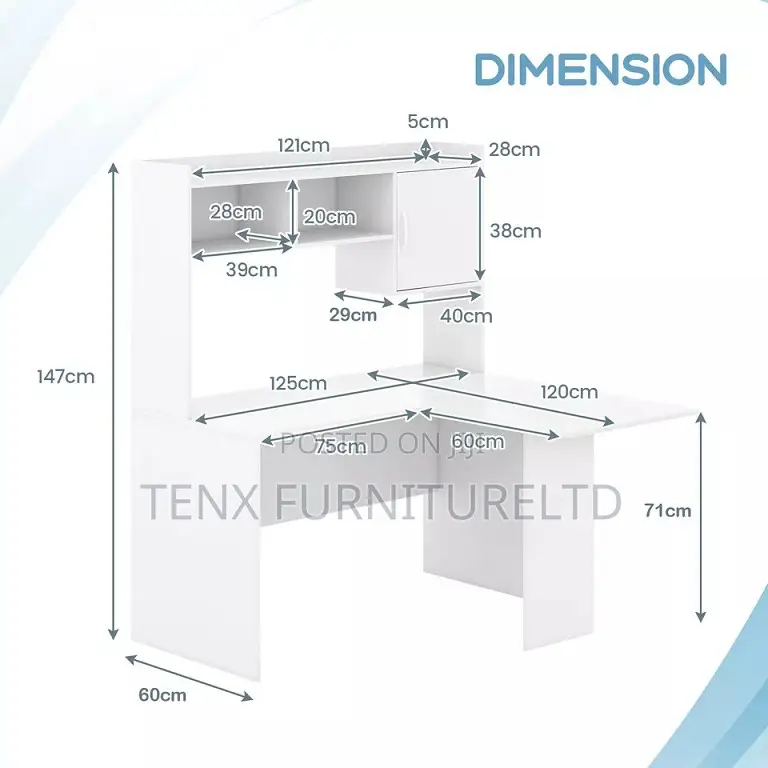 Computer Desk (Open Enclosed Storage )