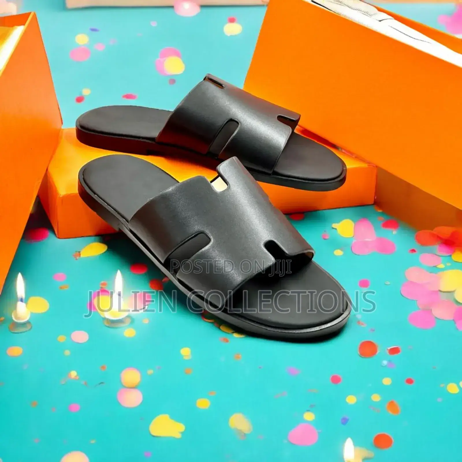 Hermes Iizmir Sandals All Black
