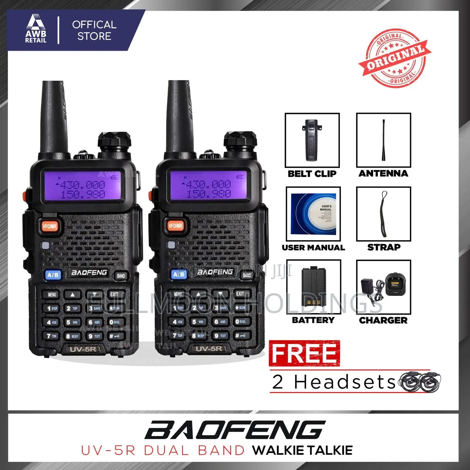 BAOFENG UV 5R Walkie Talkie 10 Km 1 Pair