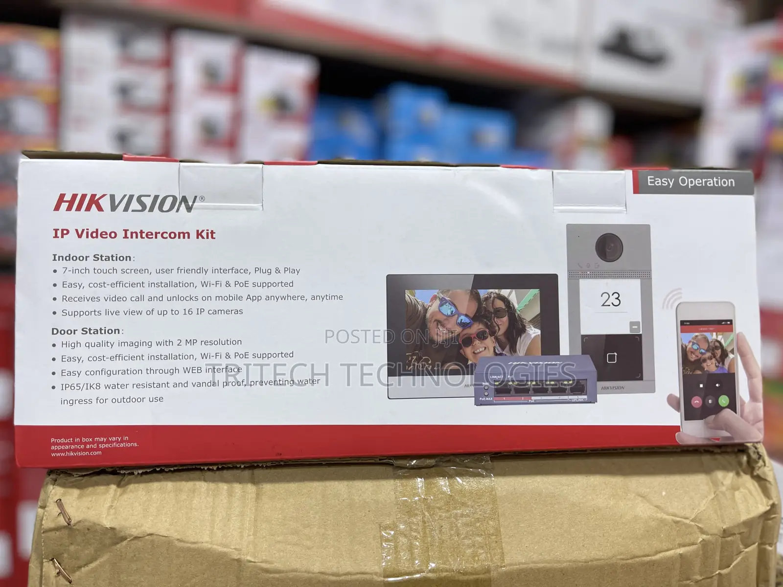 Hikvision IP Video Intercom KIT Ds-kis604-p+ Poe 4P Switch