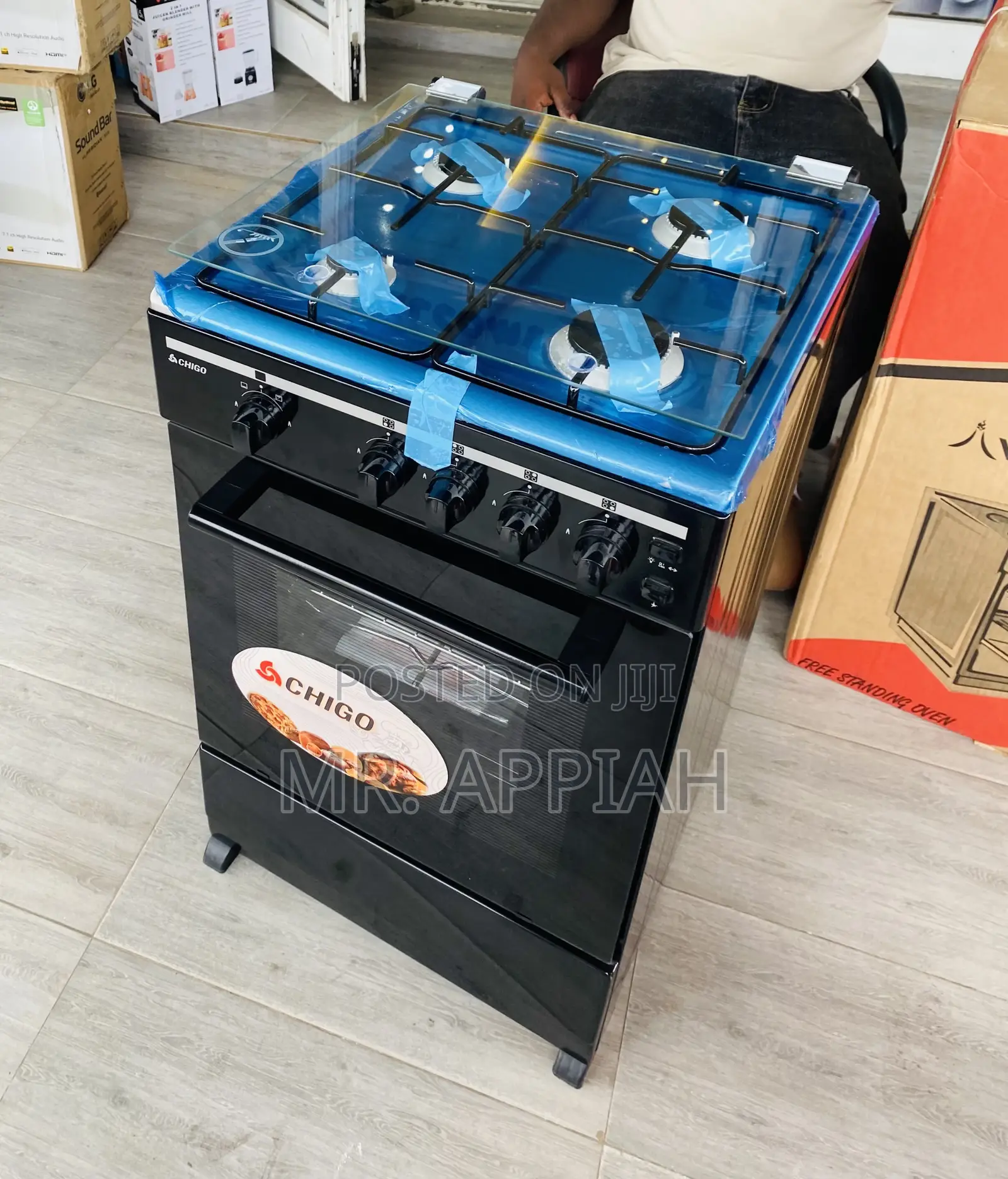Shop Durable Chigo 50x50 Oven and Grill 4 Burner(Black).