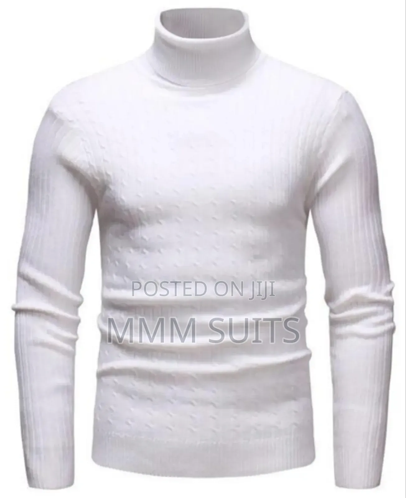 Turtleneck Shirt for Unisex in White