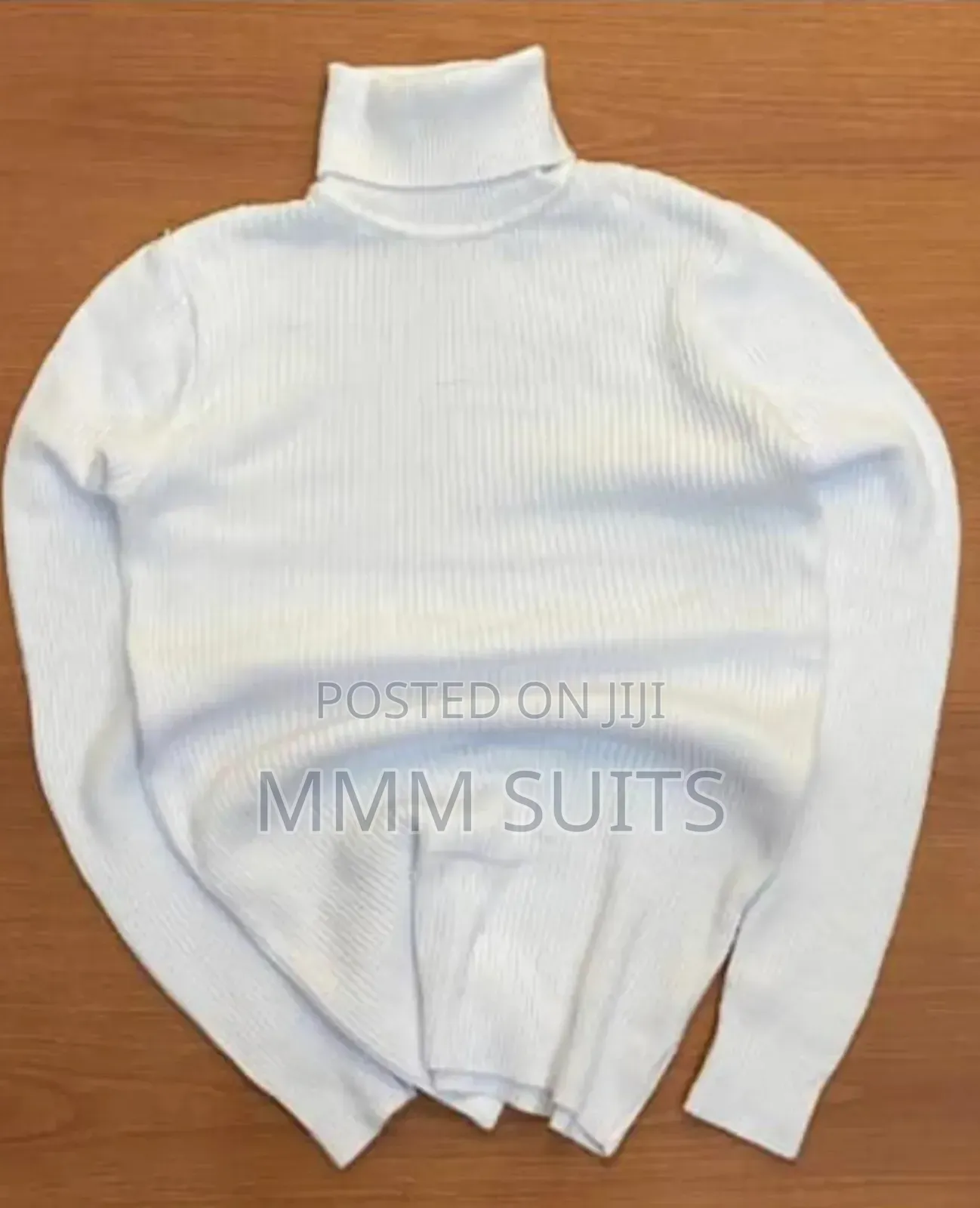 Turtleneck Shirt for Unisex in White