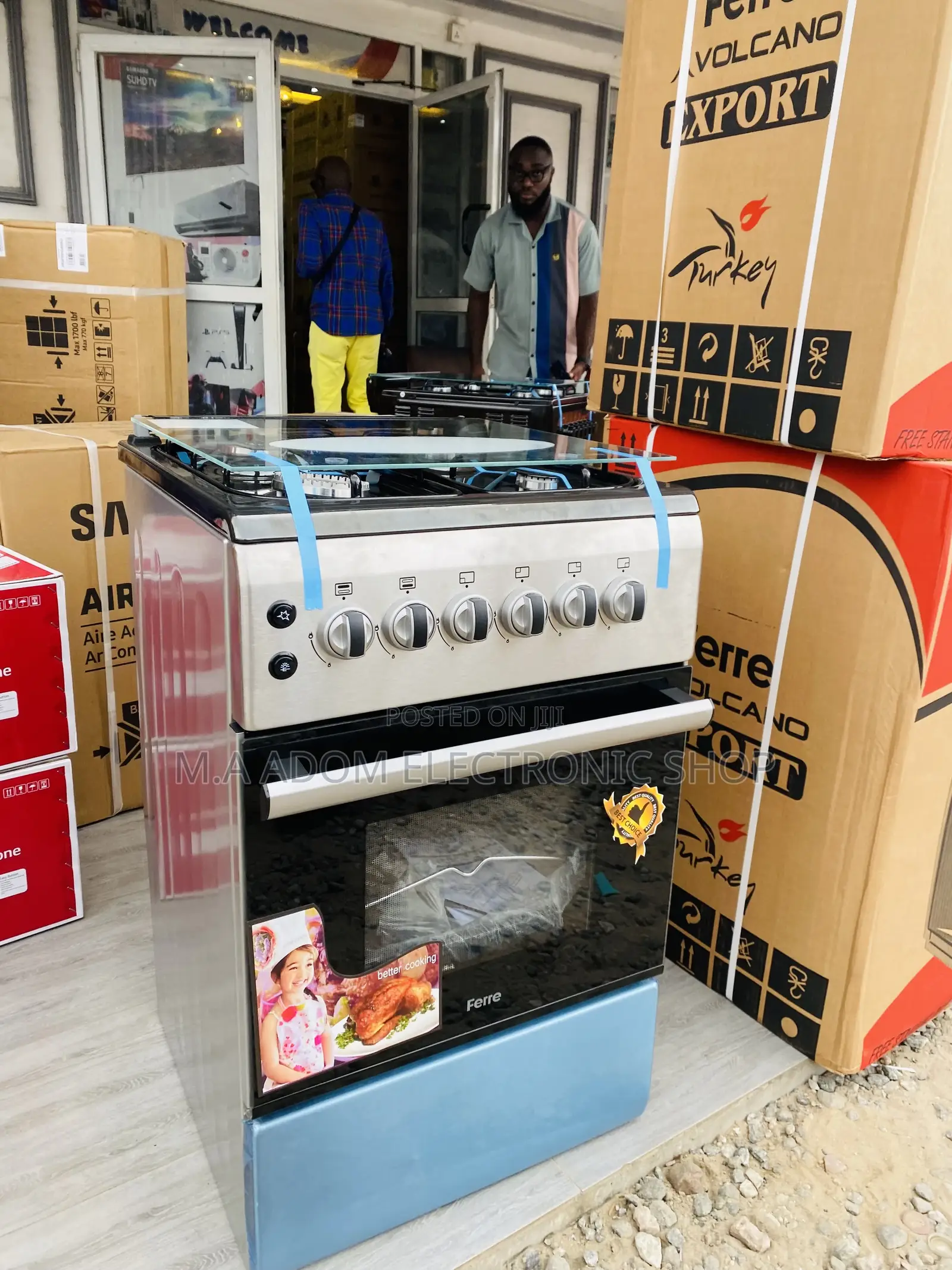 Brand New Ferre 50x60 Oven and Grill 4 Gas Burner(Gray).