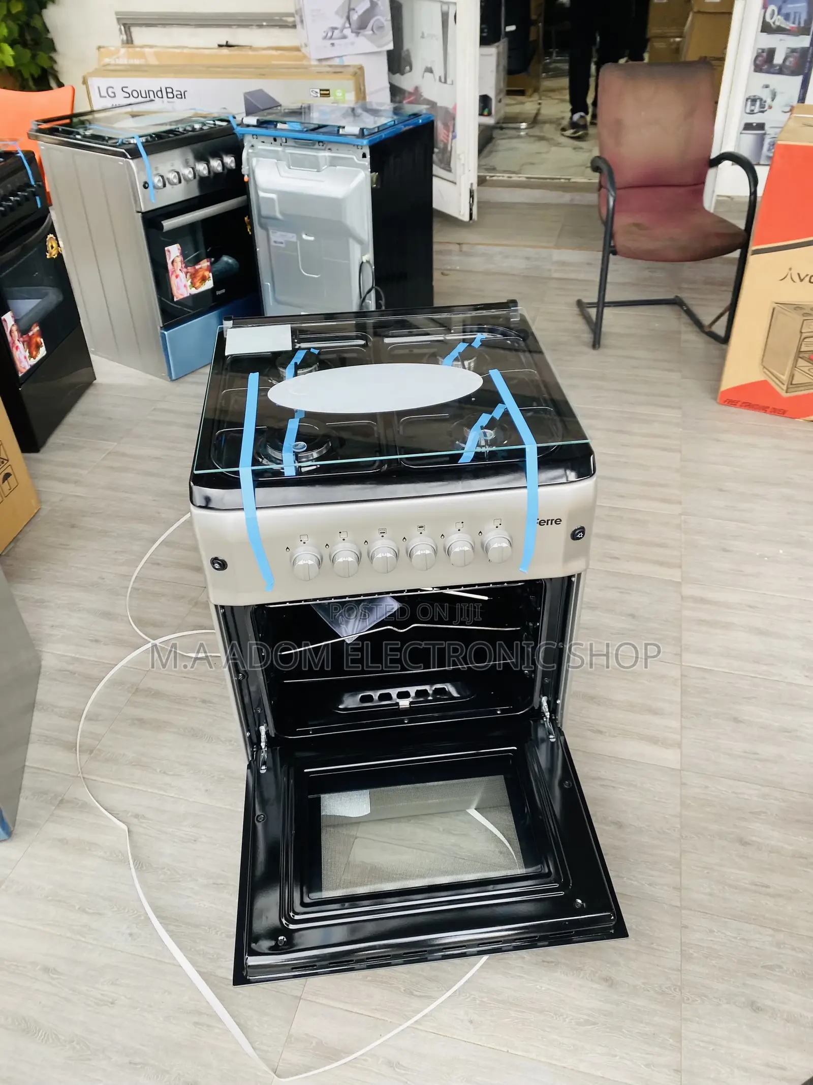 Classic Design Ferre 60x60 Gas Oven 4 Burner(Smart)Gray.