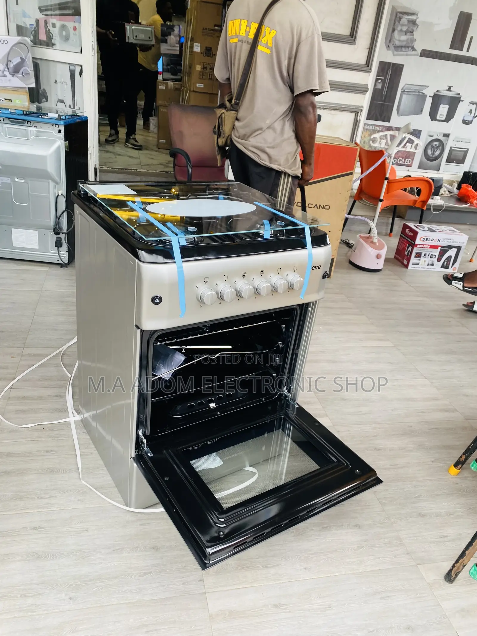 Authentic Ferre 60x60 4 Gas Burner With Oven(Smart)Gray.