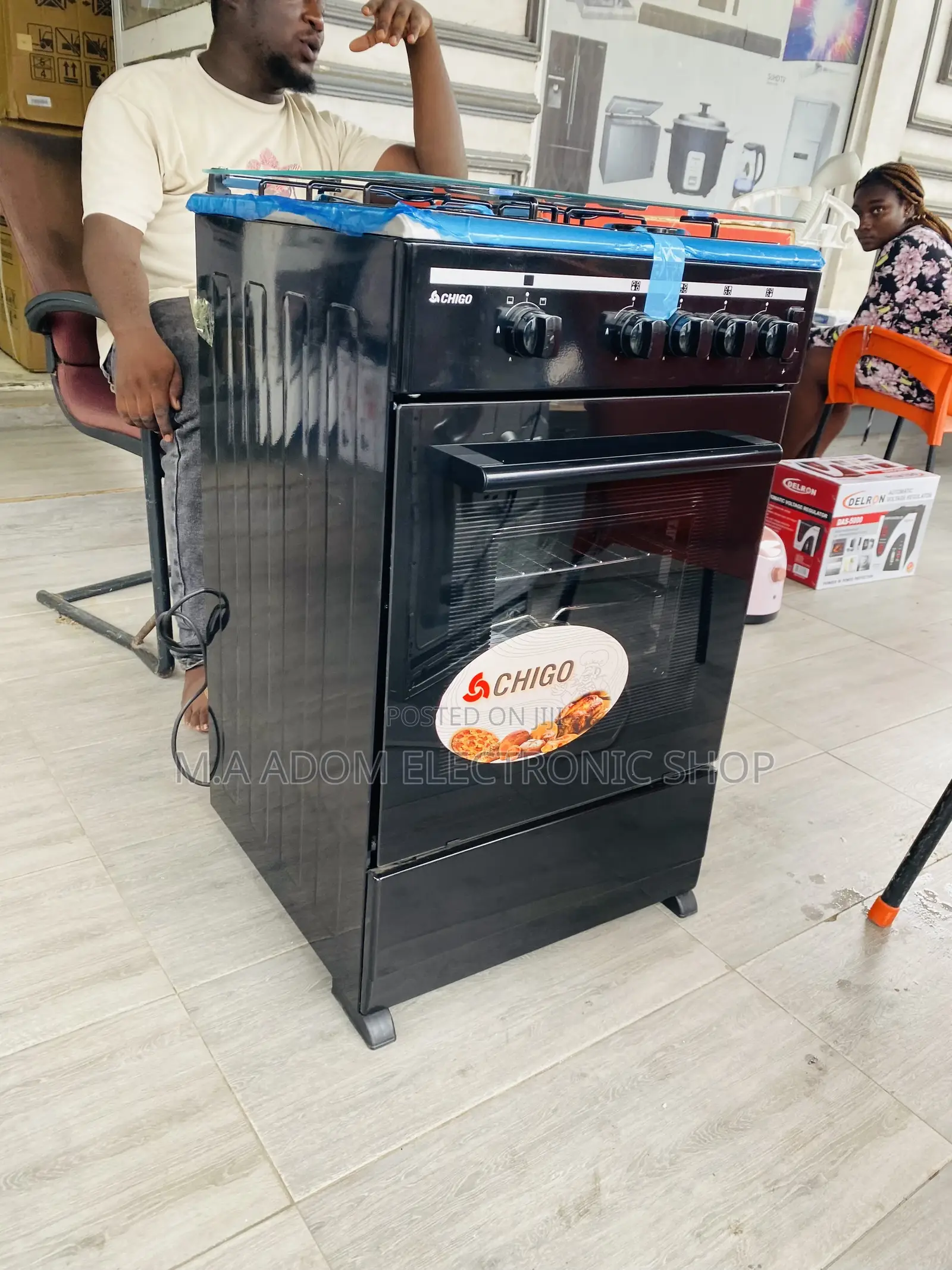 Authentic Ferre 50x50 4 Gas Burner With Oven(Black).