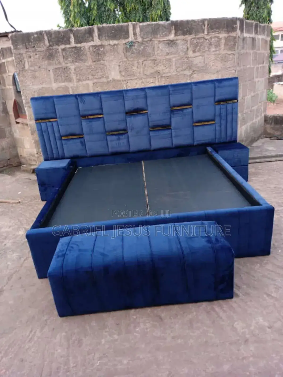 King Bed Frame With Side Drawers and Couch