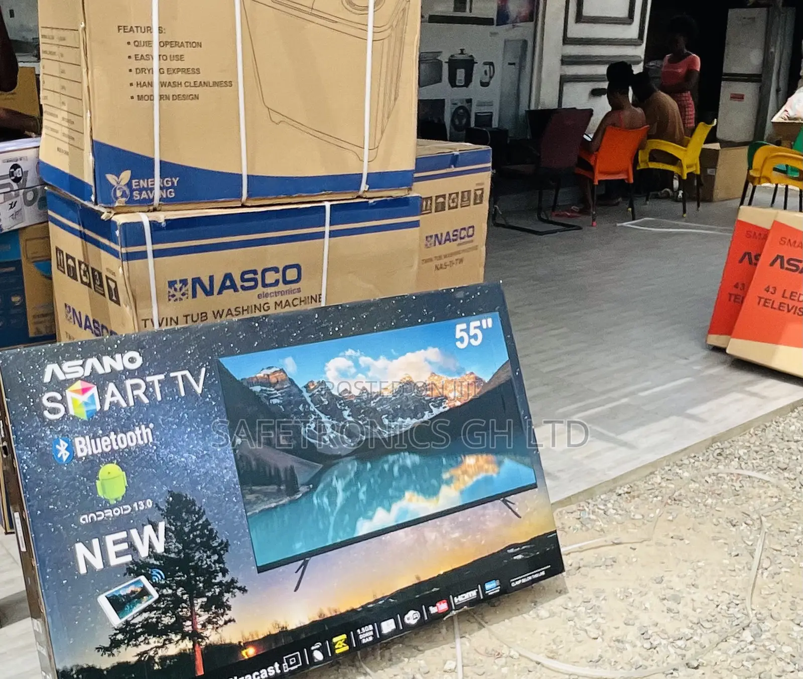 Smart 55 Inch Led Asano UHD Quality (Black) Bluetooth Tv