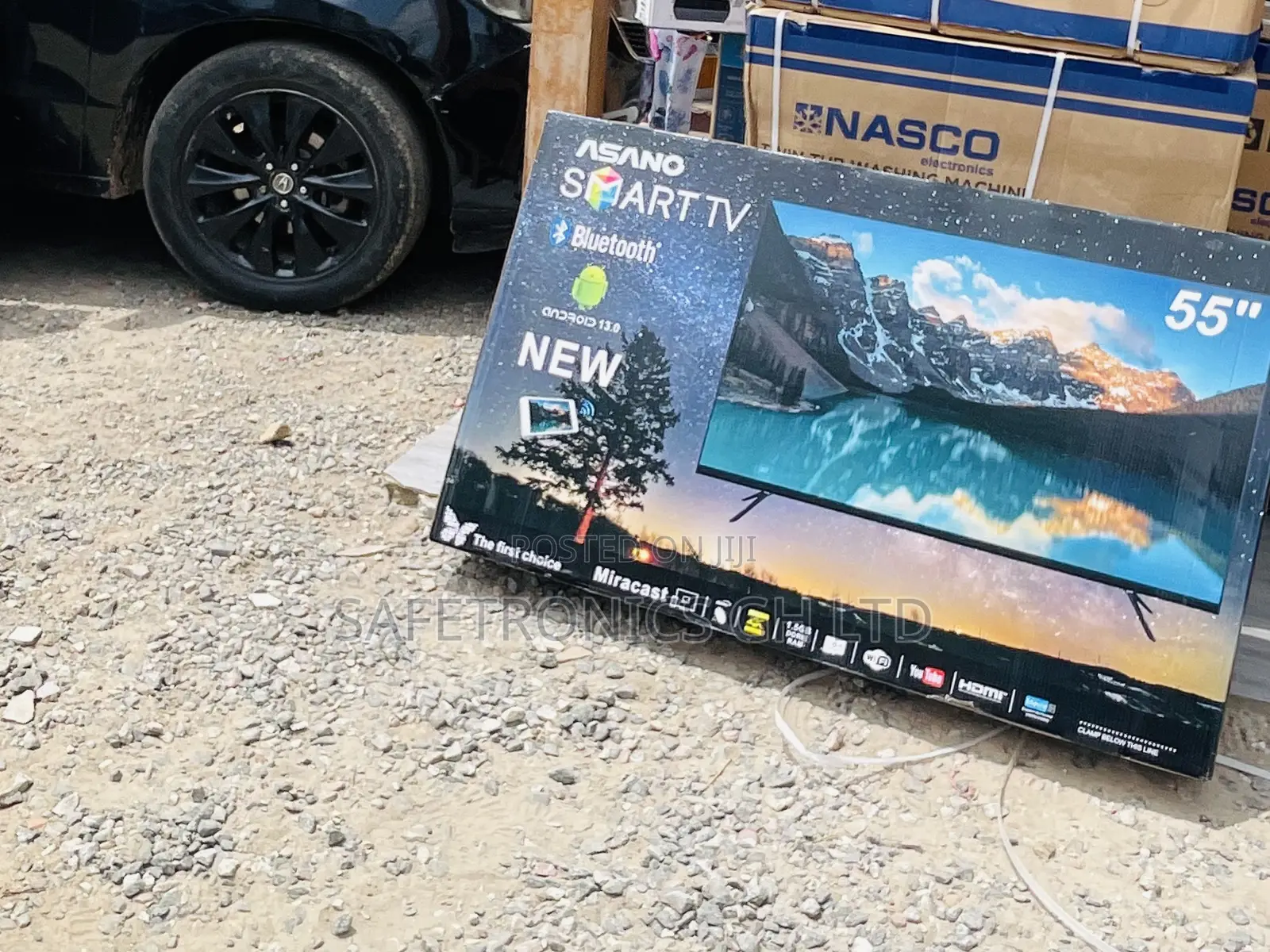 Smart 55 Inch Led Asano UHD Quality (Black) Bluetooth Tv