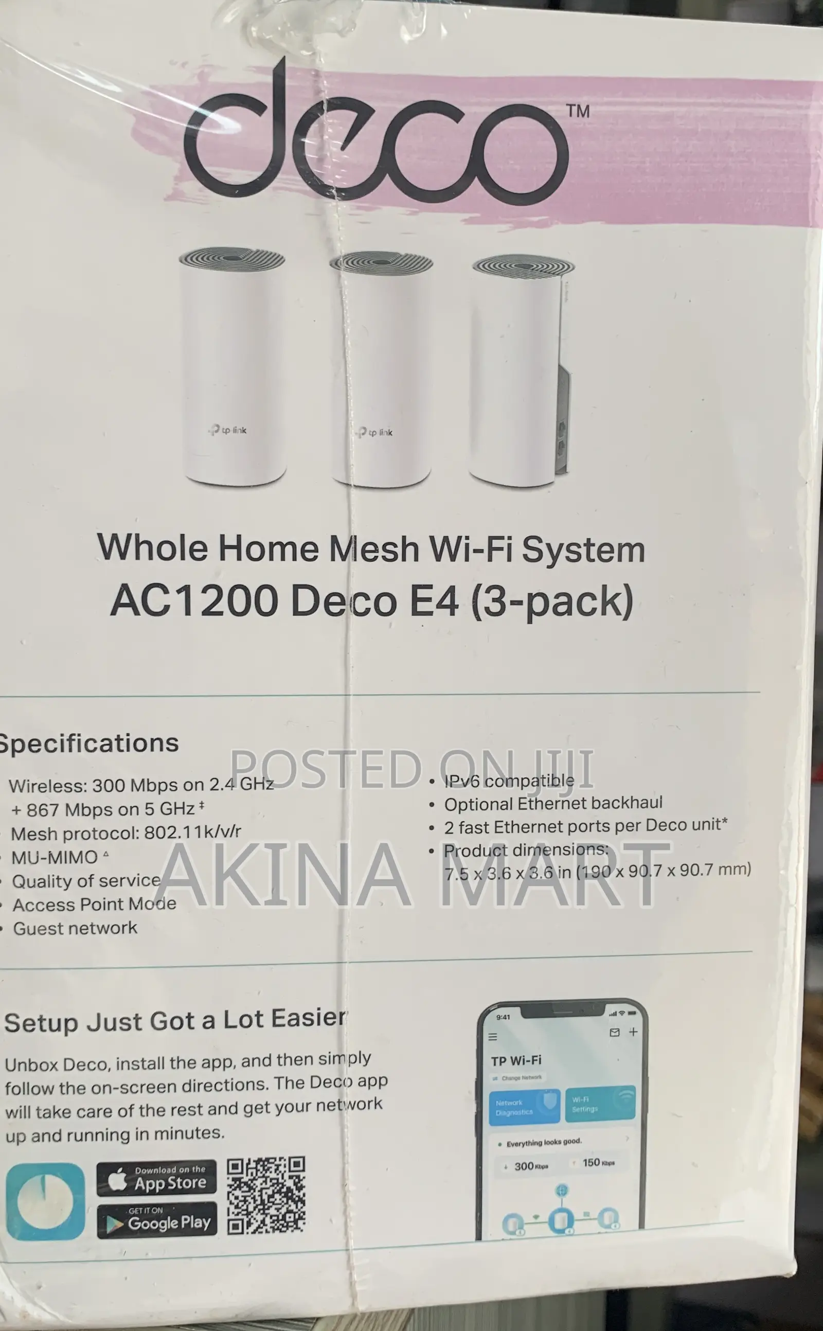 Tp-Link Deco E4 Home Mesh Wi-Fi System (3 Pack)