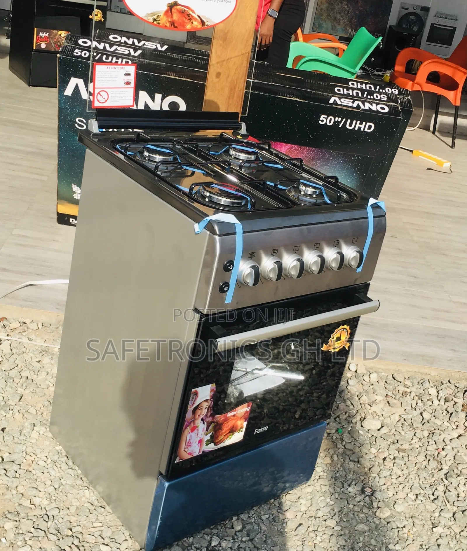 50by60 New Light Ferre 4 Gas Burner (Gray) Oven/Grill 