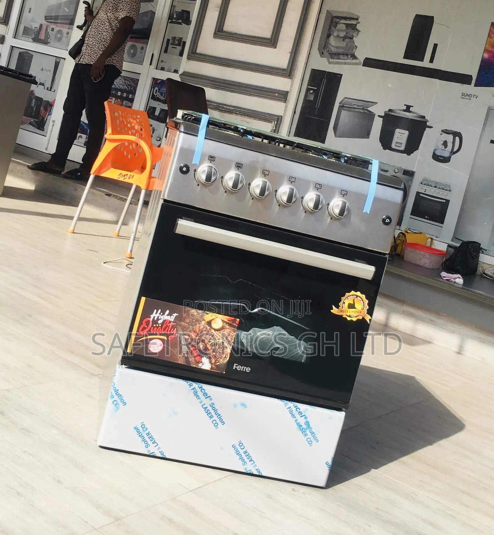 Sealed (Gray) 4 Gas 60by60 Oven/Grill Ferre  New Line 