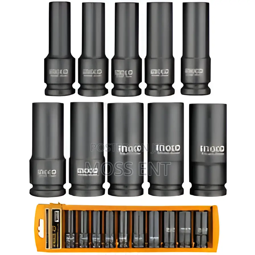 Ingco 10pcs 1/2" Deep Impact Socket Set - P5 - Hkissd12102l