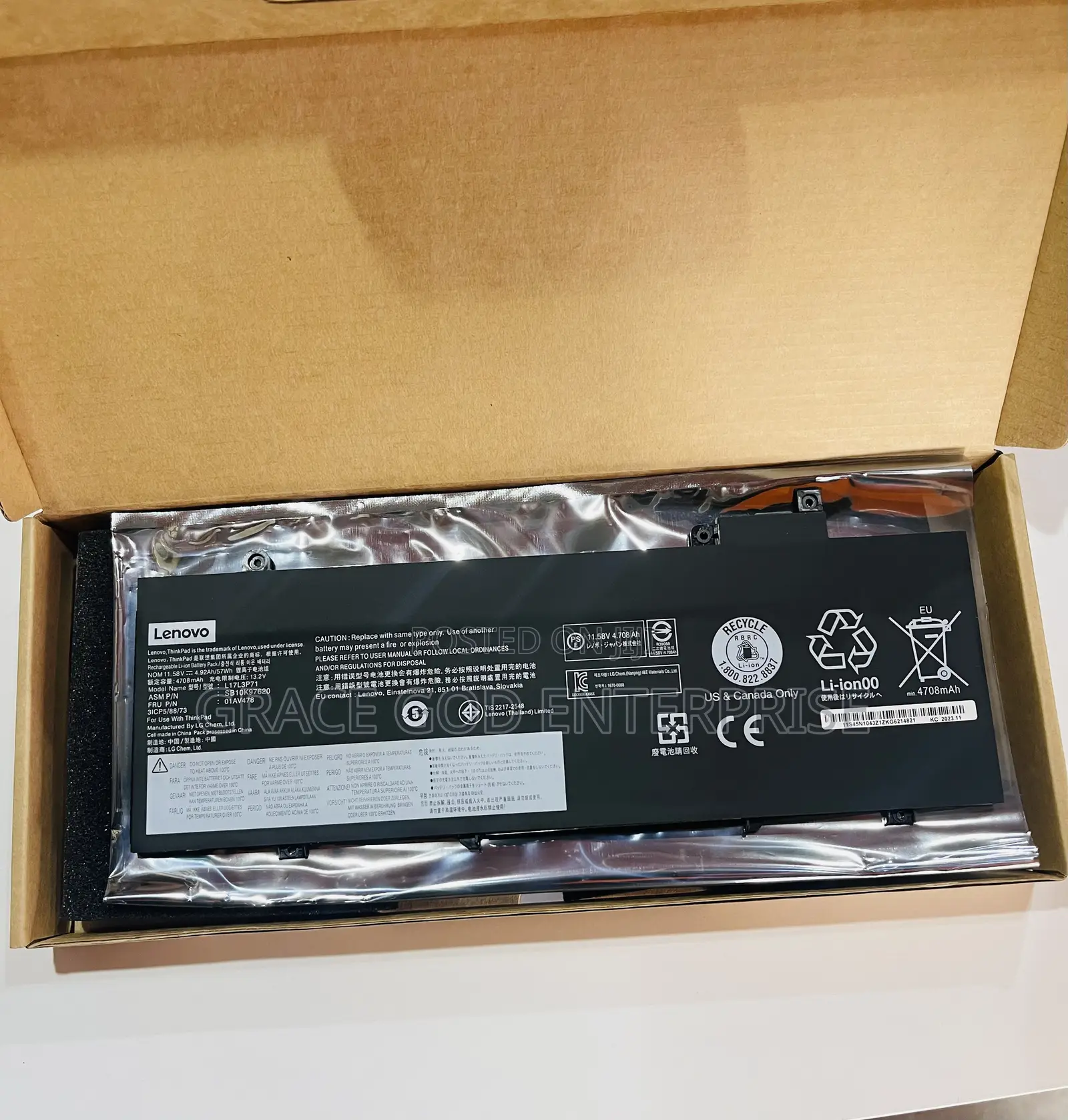 Original Lenovo T480s 01AV478 Laptop Battery