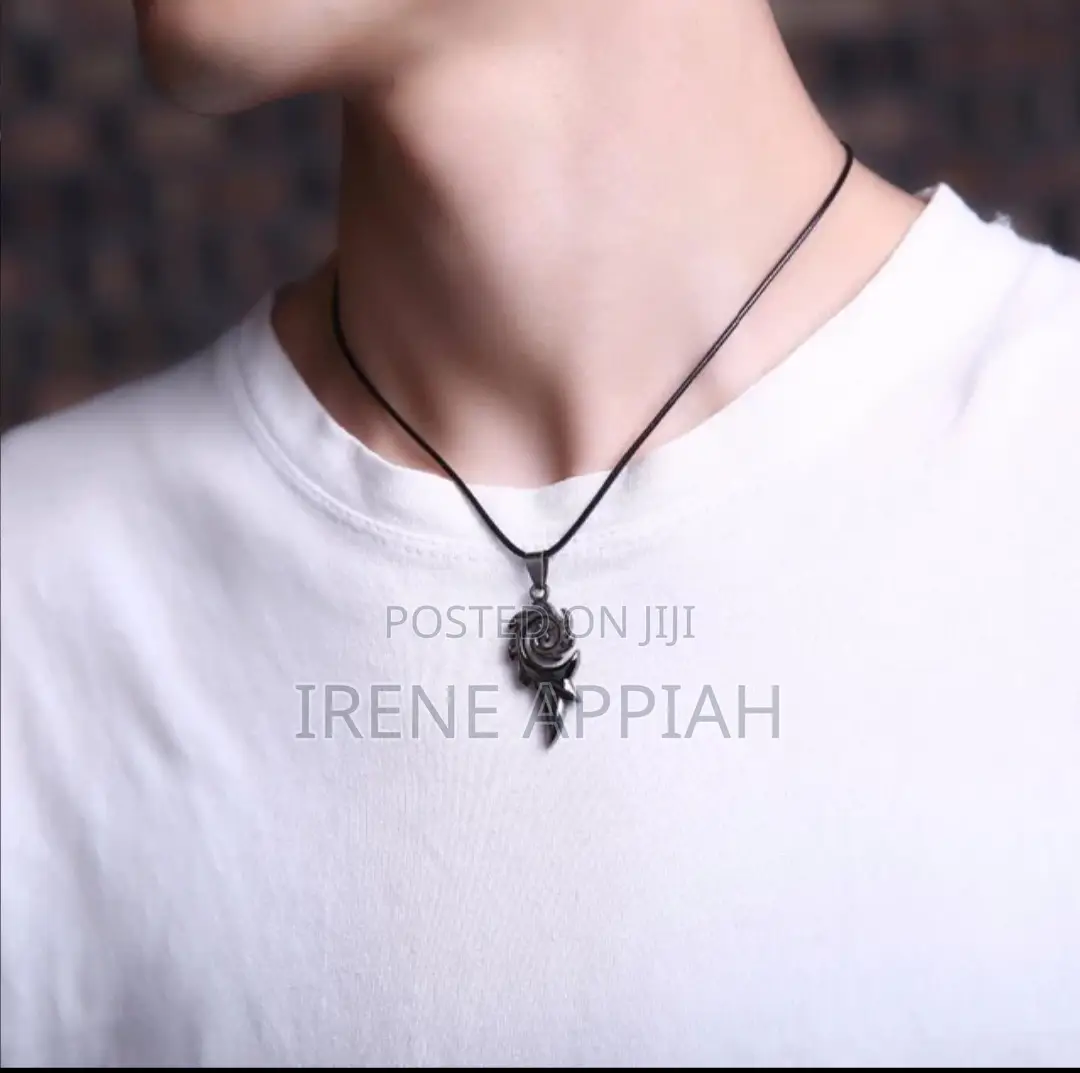 Black Leather Necklace For Men And Ladies