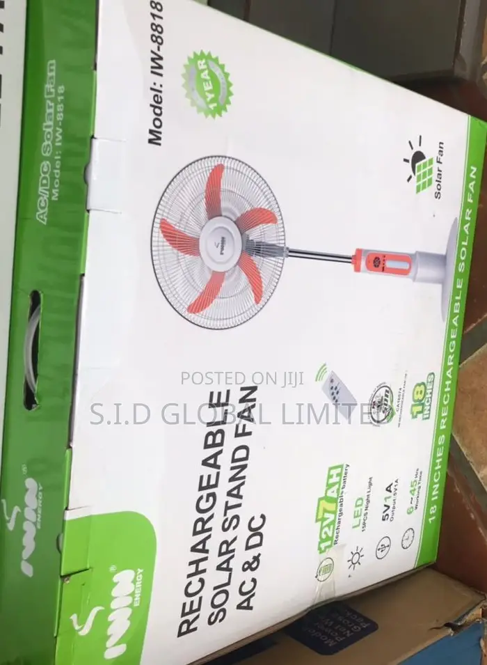 Popular IWIN 18'' Rechargeable Solar Stand Fan