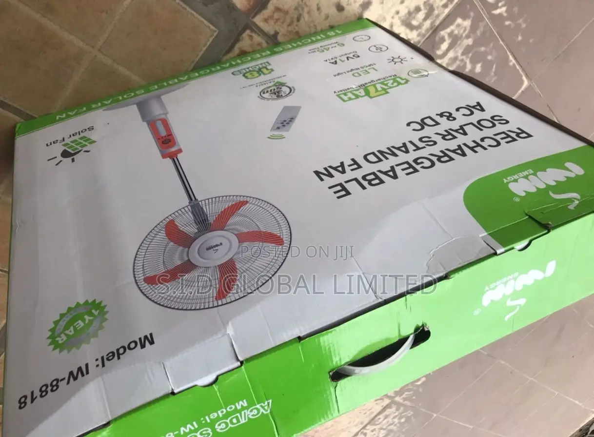 Gorgeous IWIN 18'' Rechargeable Solar Stand Fan