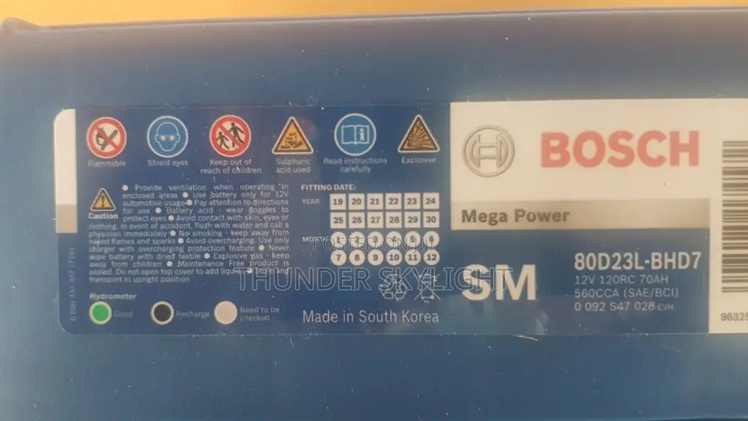 Bosch 80D21L Car Battery 70 Ah Block Type 15 Plates