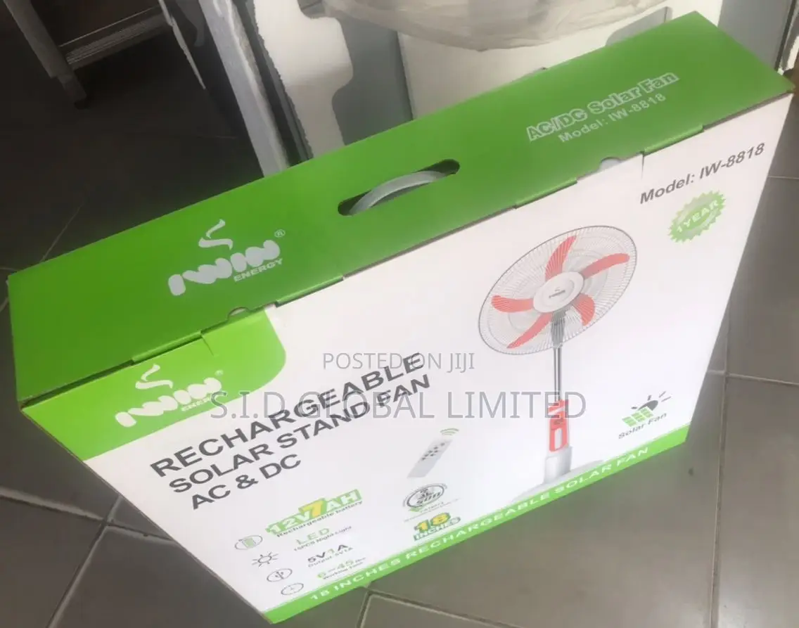 Wonderful IWIN 18'' Rechargeable Solar Stand Fan