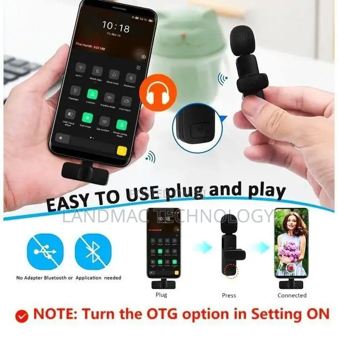 Dual Wireless Microphone for iPhone Android +