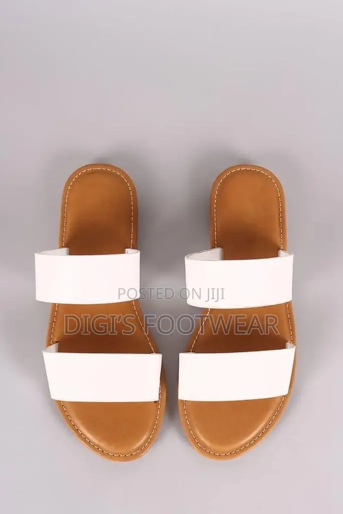 White Parallel Slippers