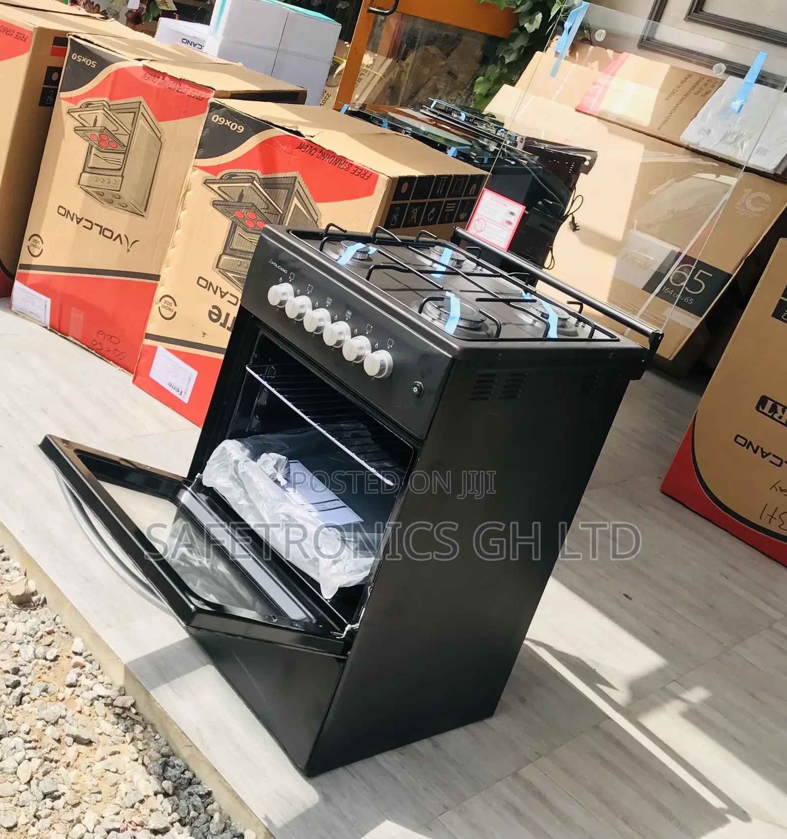 Ignition Black 4 Burner Gas Oven/Grill Volcano  50by50
