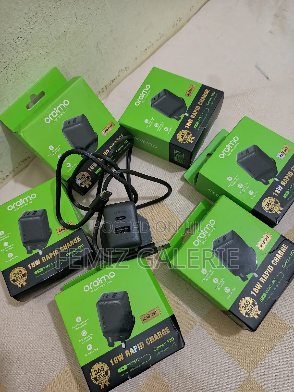 Oraimo Cannon 18D 18W Type-C/ Lightning Wall Charger Kit