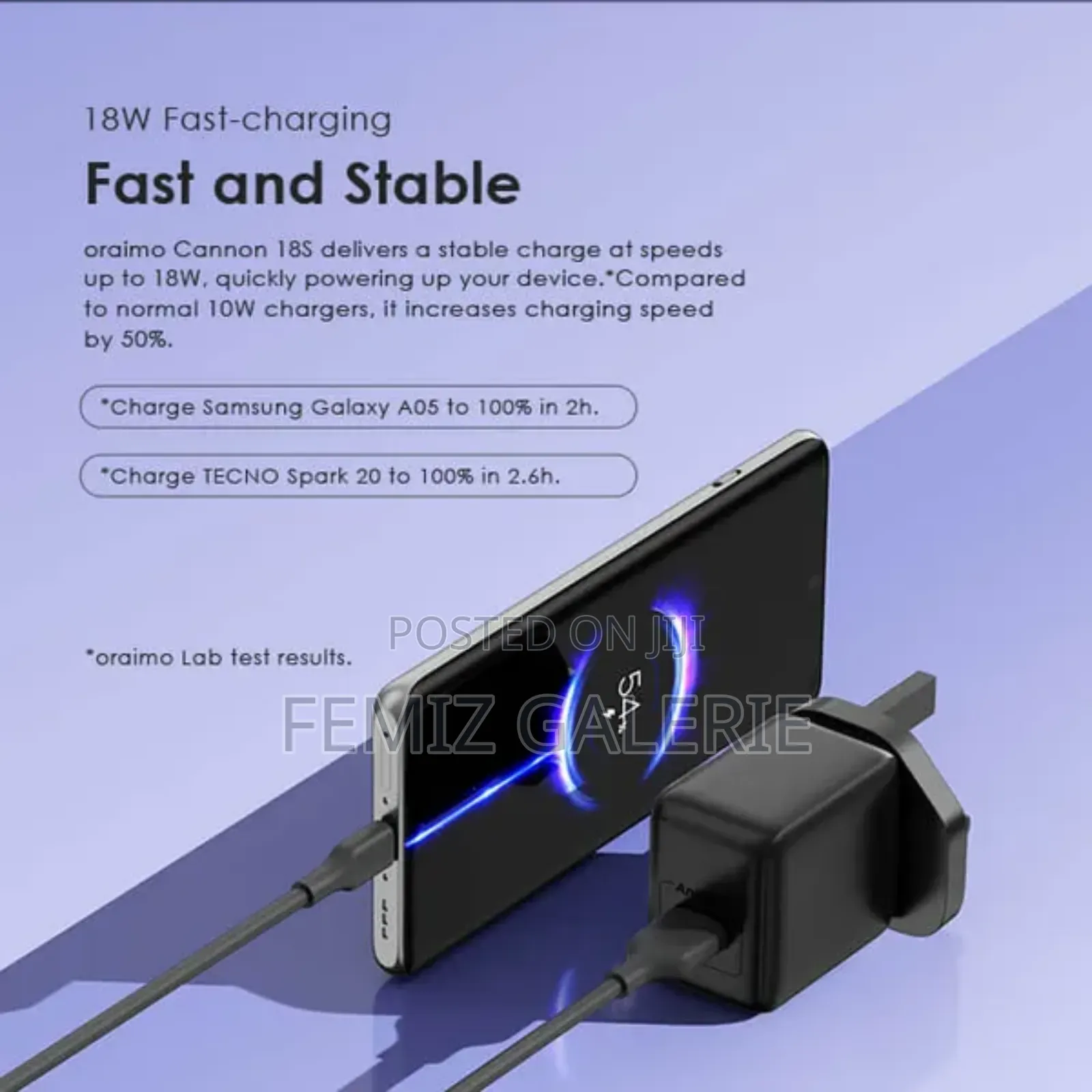 Oraimo Cannon 18D 18W Type-C/ Lightning Wall Charger Kit