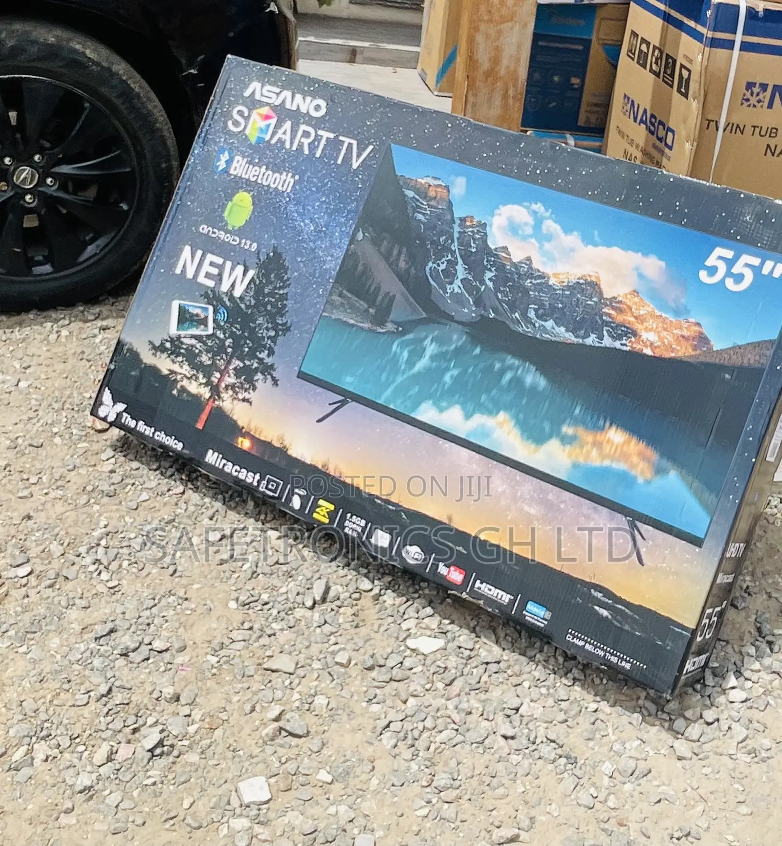 Elegant Asano 55 Inch Led Smart Black New Tv