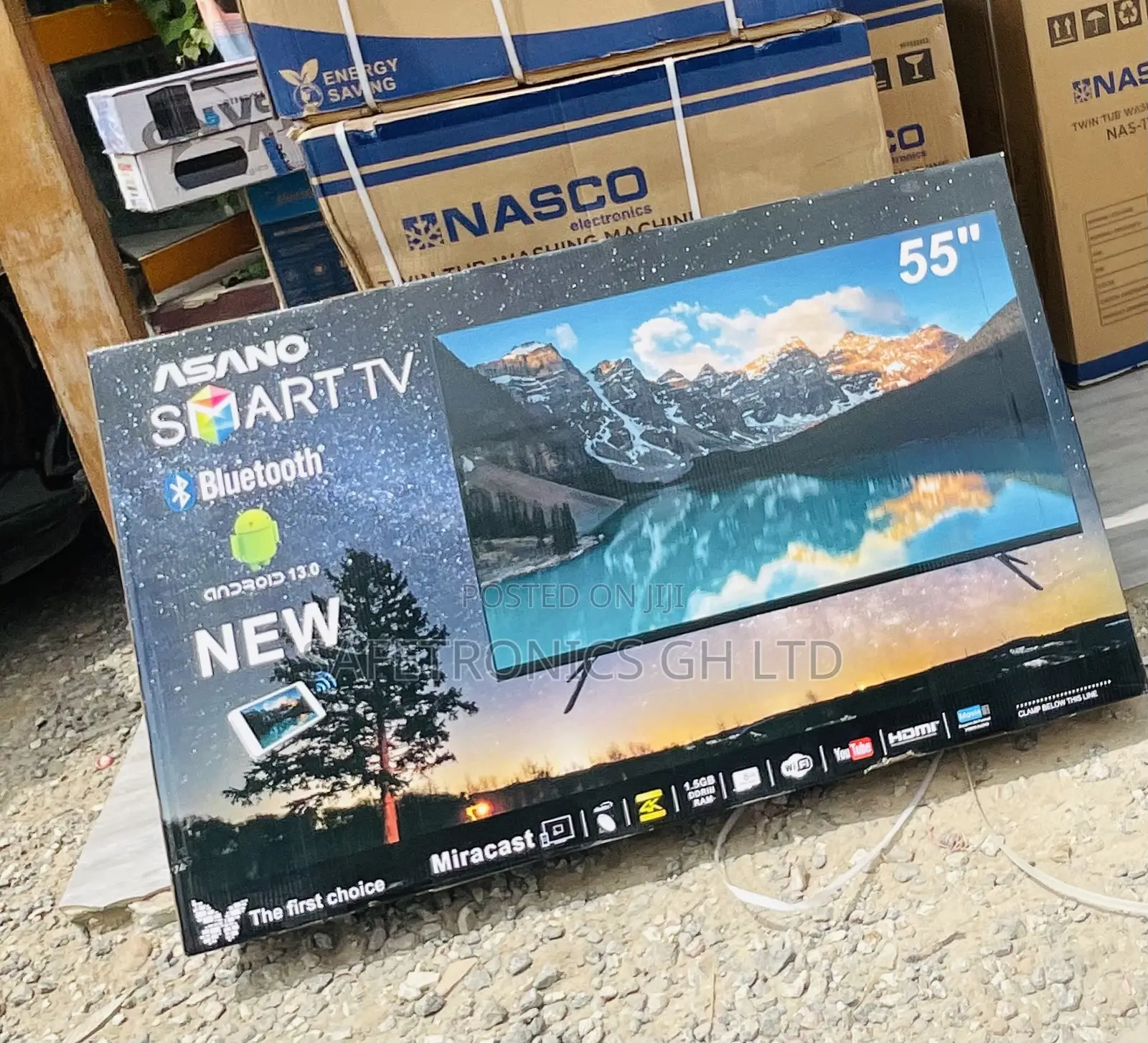 Elegant Asano 55 Inch Led Smart Black New Tv