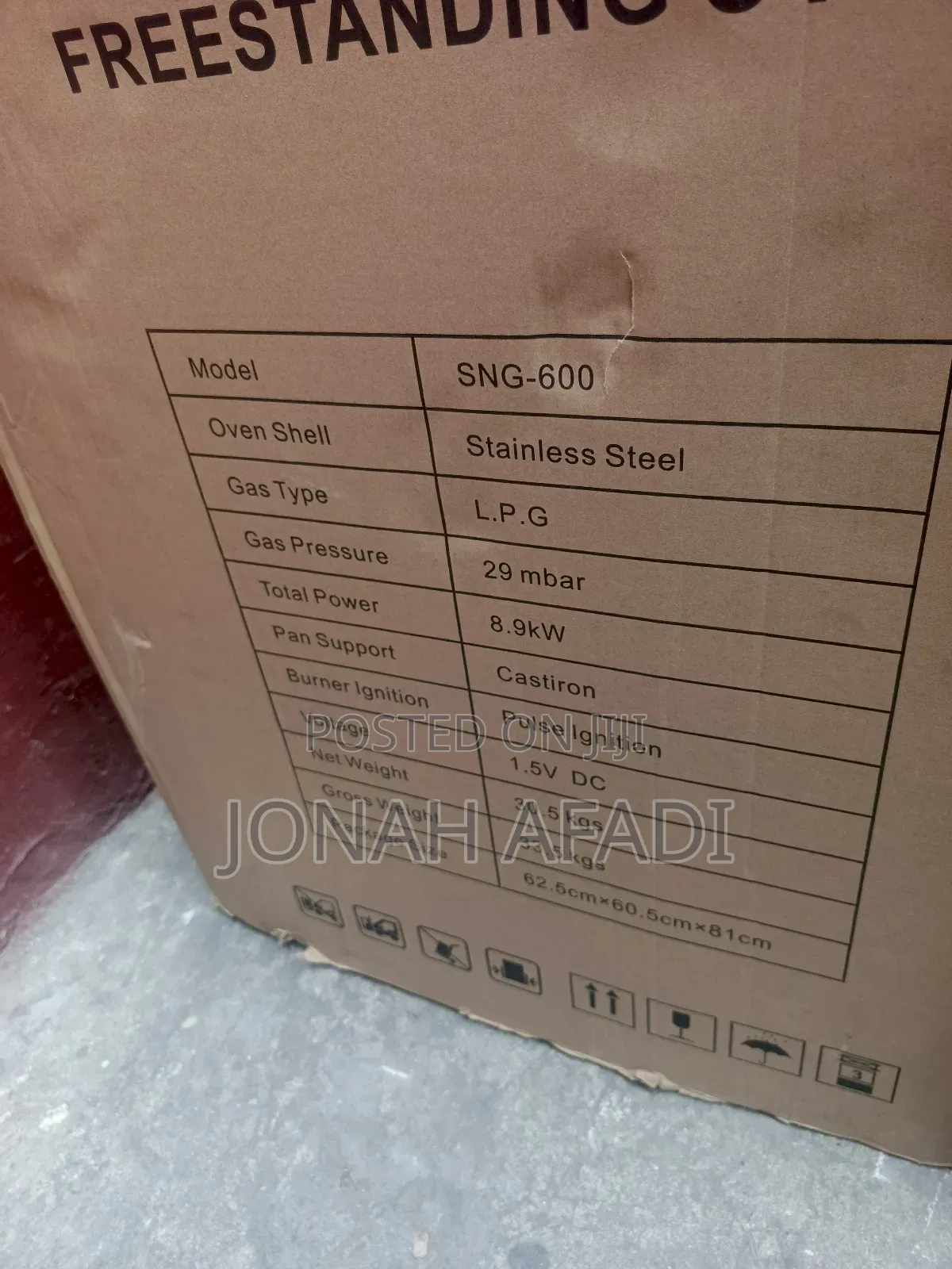 SUNNY WALK 4burner 60×60 Gas Cooker With Oven and Grill Auto