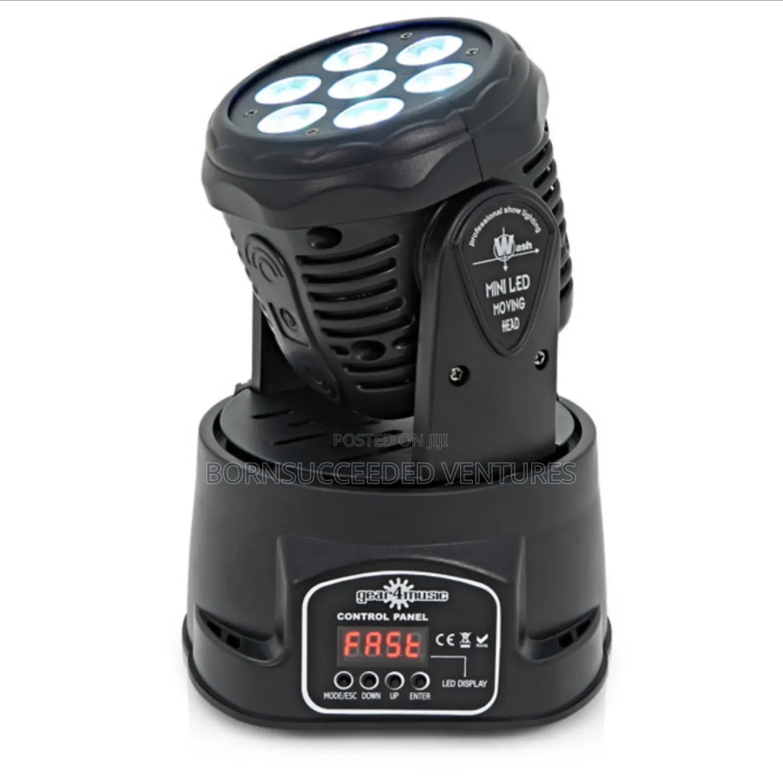 7 X 10w Mini Led Moving Head Light by Gear4music, Black - B